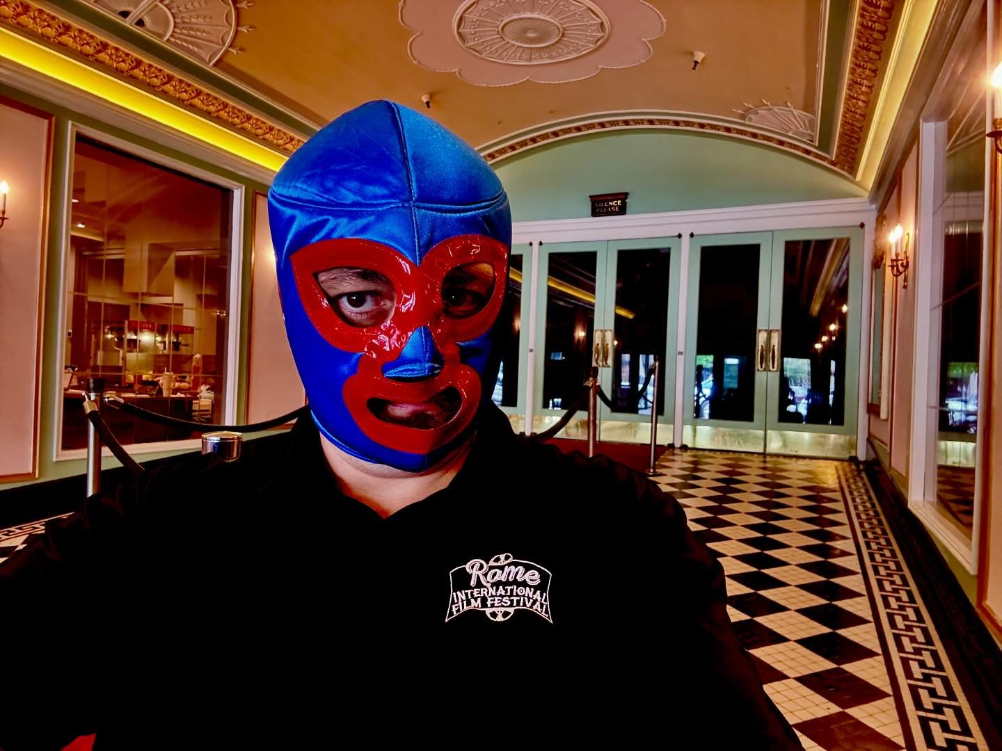 Why is this luchador hanging around the DeSoto? He is waiting for Bryan Pierce of @sevenhillsfellowship to arrive tonight to host his favorite film FREE. Doors open at 6:15, and this masked crusader is ready to serve you popcorn, adult beverages, and