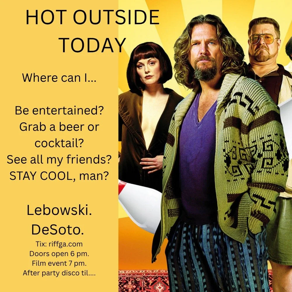 We know you want to come. Do it, dude. Costumes, music, drinks, friends, film, fun. 

RIFF &amp; Toles, Temple &amp; Wright's Family Fun Film series - emphasis on FUN.

Doors open 6 pm. Film event 7 pm. After, enjoy the DeSoto Disco until the last li