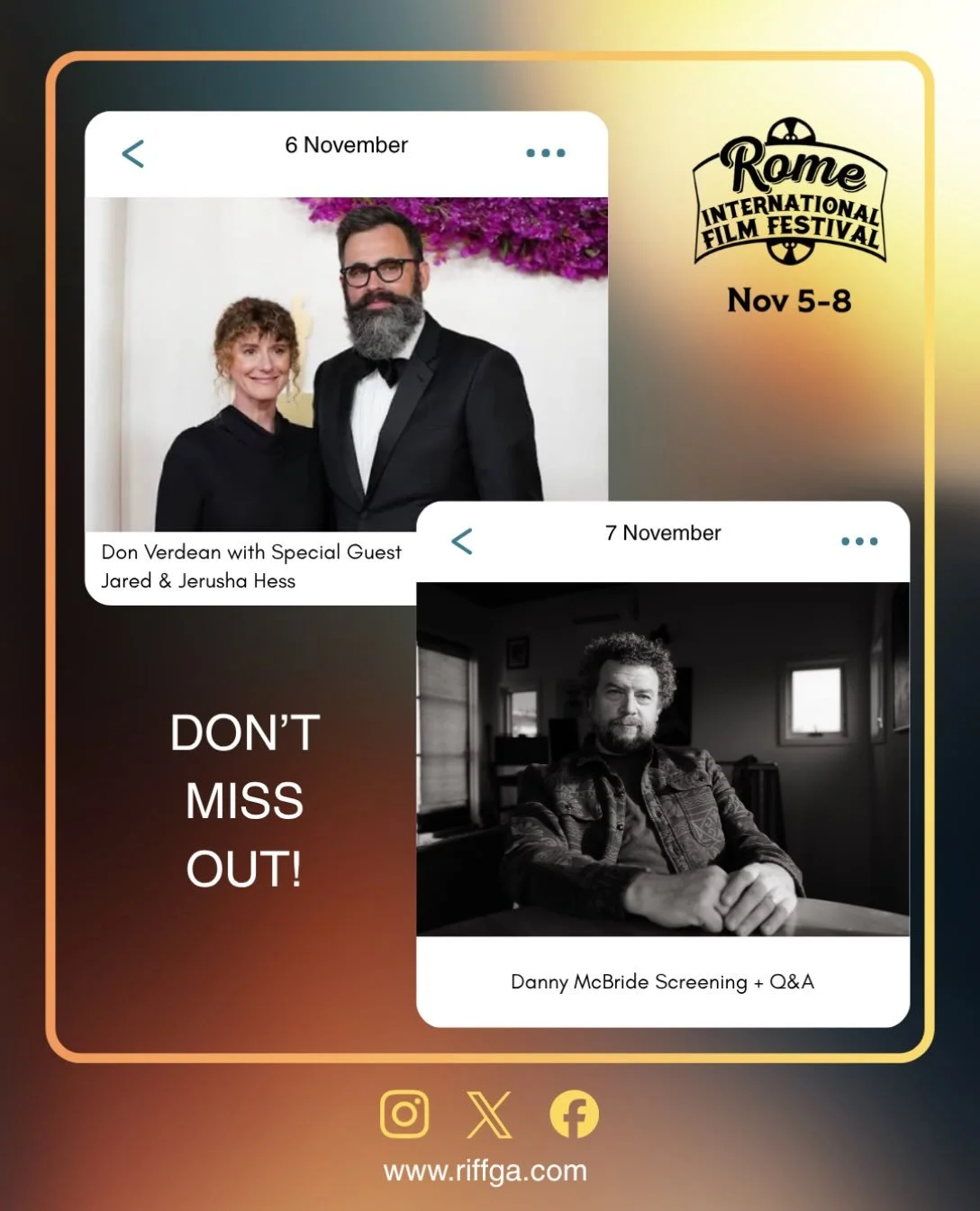 Comedy, storytelling, and a little Southern flair are taking over RIFF 2026!
Join us for Don Verdean on Nov. 6, followed by a live Q&amp;A with writers and directors Jared and Jerusha Hess! Then, on Nov. 7, celebrate Georgia native Danny McBride as h