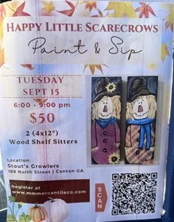 Happy Little Scarecrows Paint &amp; Sip 
