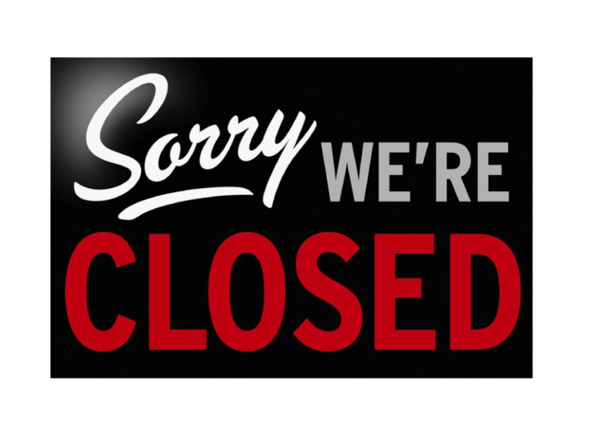 Stout's will be closed July 22nd thru 25th.