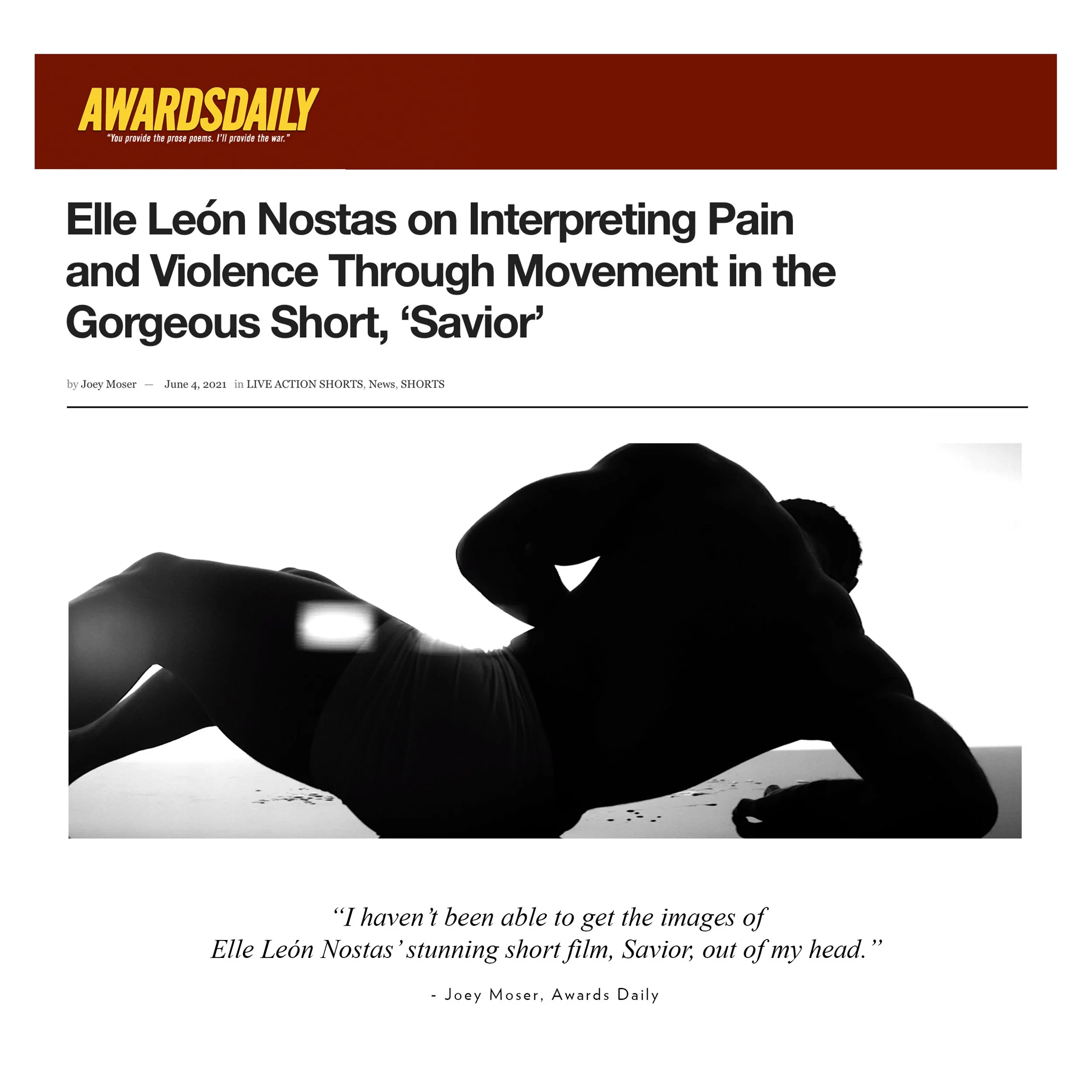 Director Elle León Nostas - Awards Daily Interview