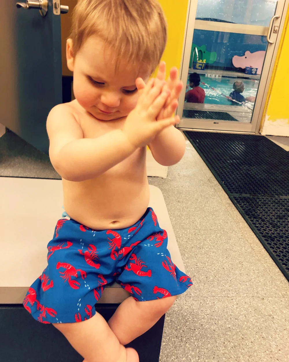 Duke at swimming lessons