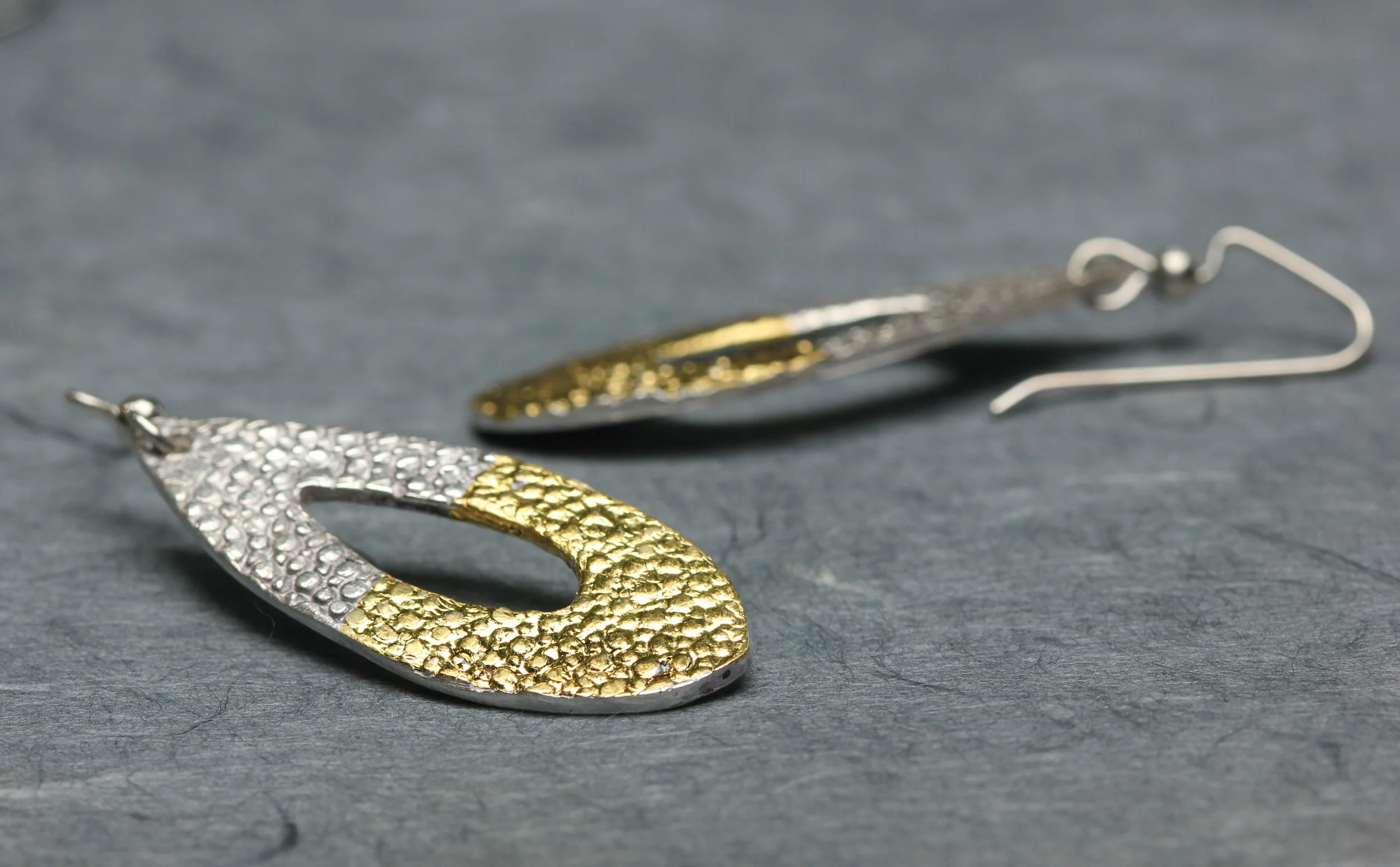 Pebble Texture Fine Silver 24K Gold