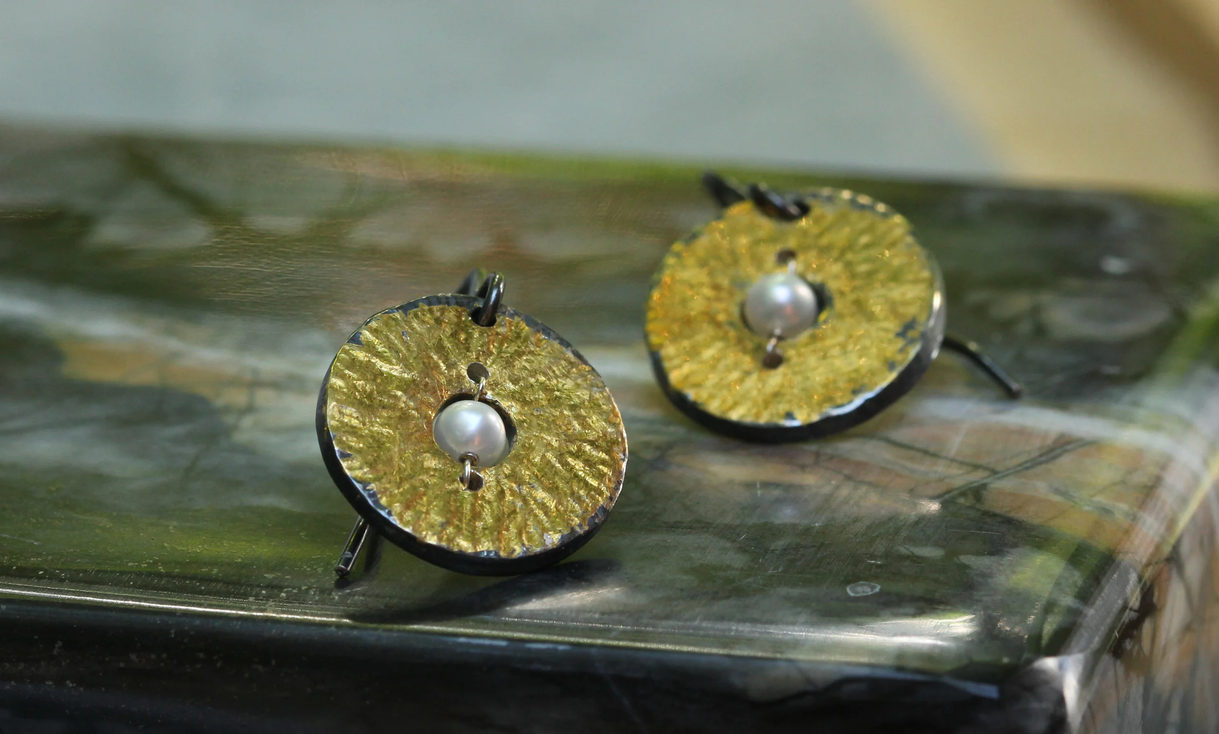 24 K Gold Fine Silver Freshwater Pearl