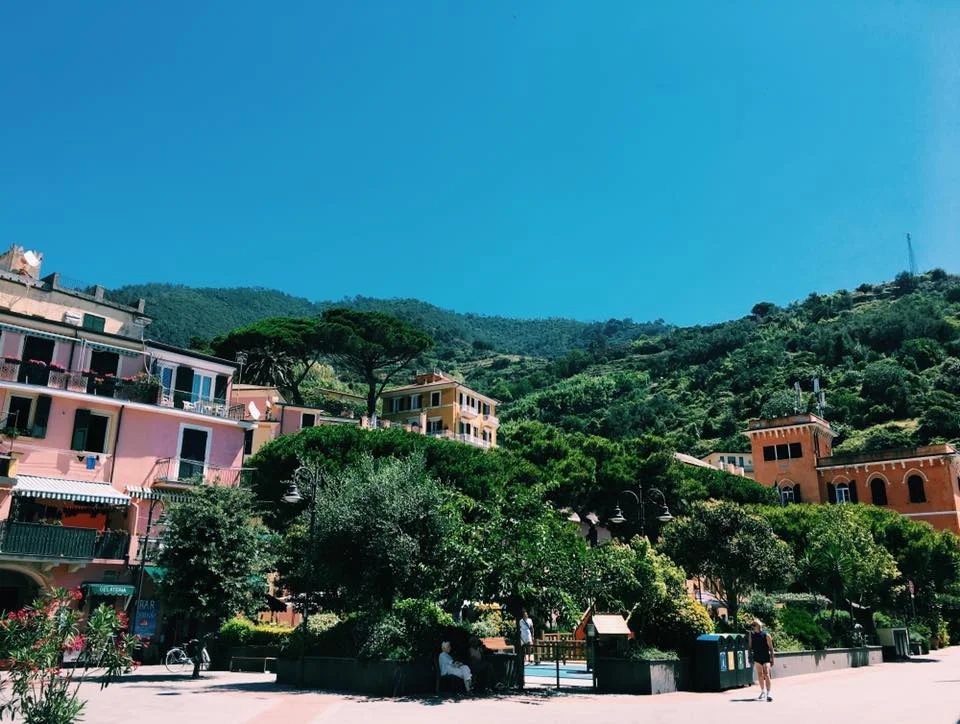 Part of the main square in Monterosso.