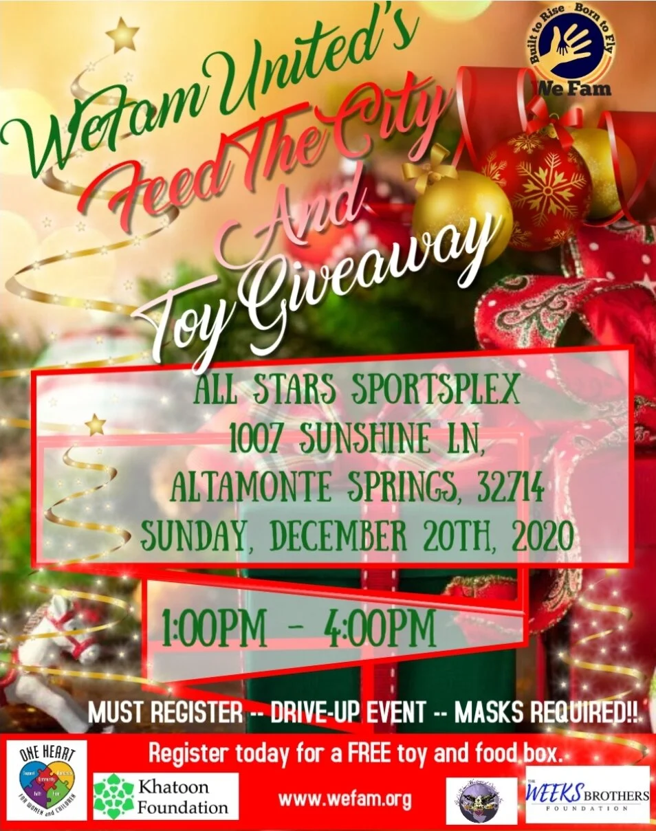 WeFam United's Feed The City And Toy Giveaway - Drive Up Event
