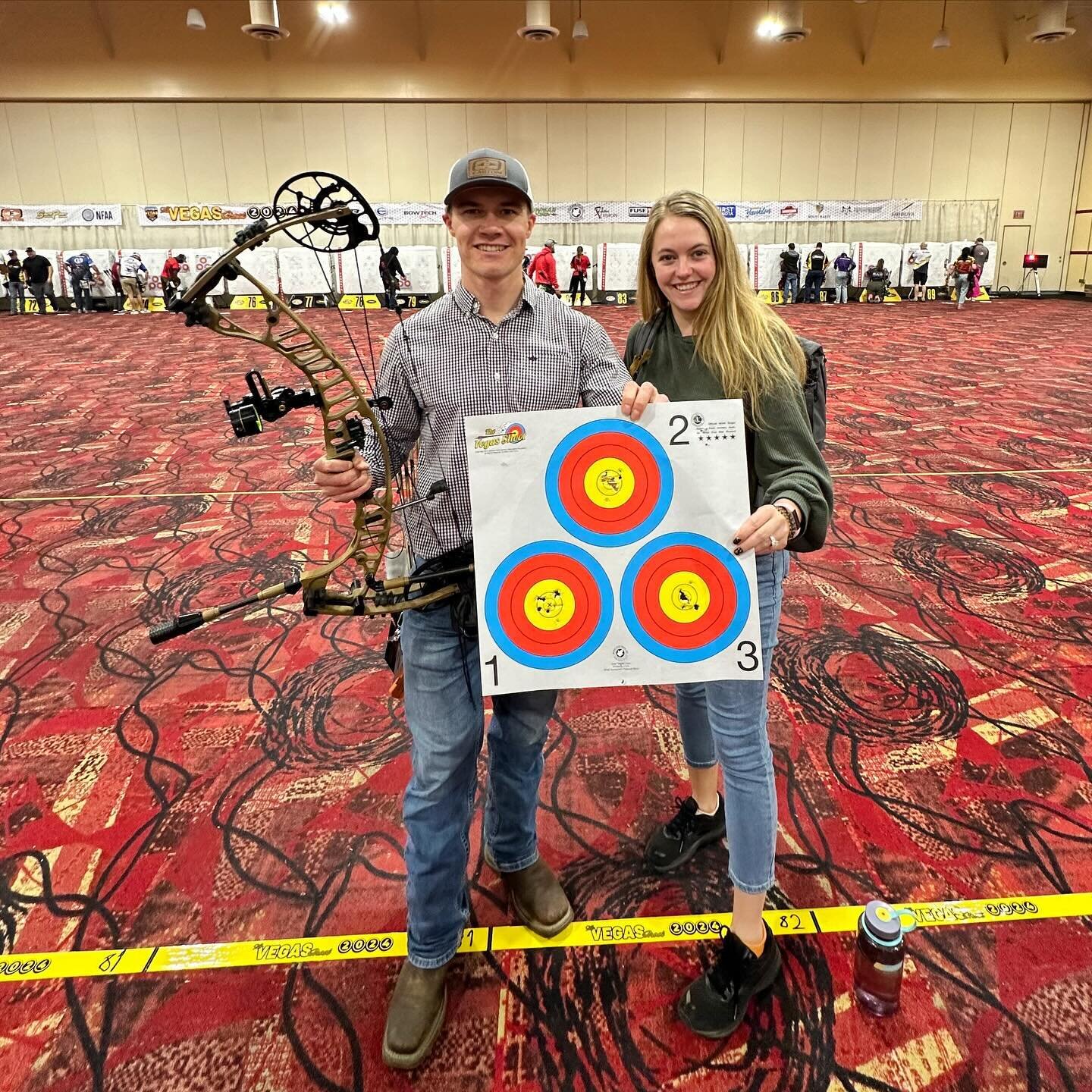 Caught all but one today here at @thevegasshoot Put the focus on perfect execution under pressure and the arrows landed well. I&rsquo;m far from where I want to be, but always working to be better. This is a mind game like no other and I can&rsquo;t 