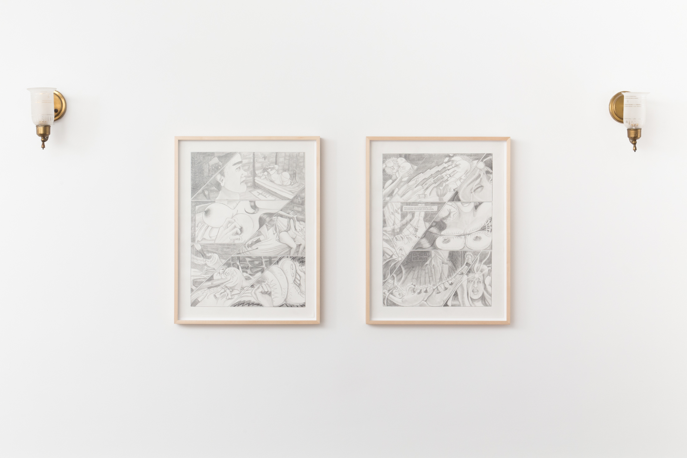 Vanessa Conte, Evelyn's Awakening #1 & #2 , 2017. Pencil on paper. 24 in. x 18 in. 