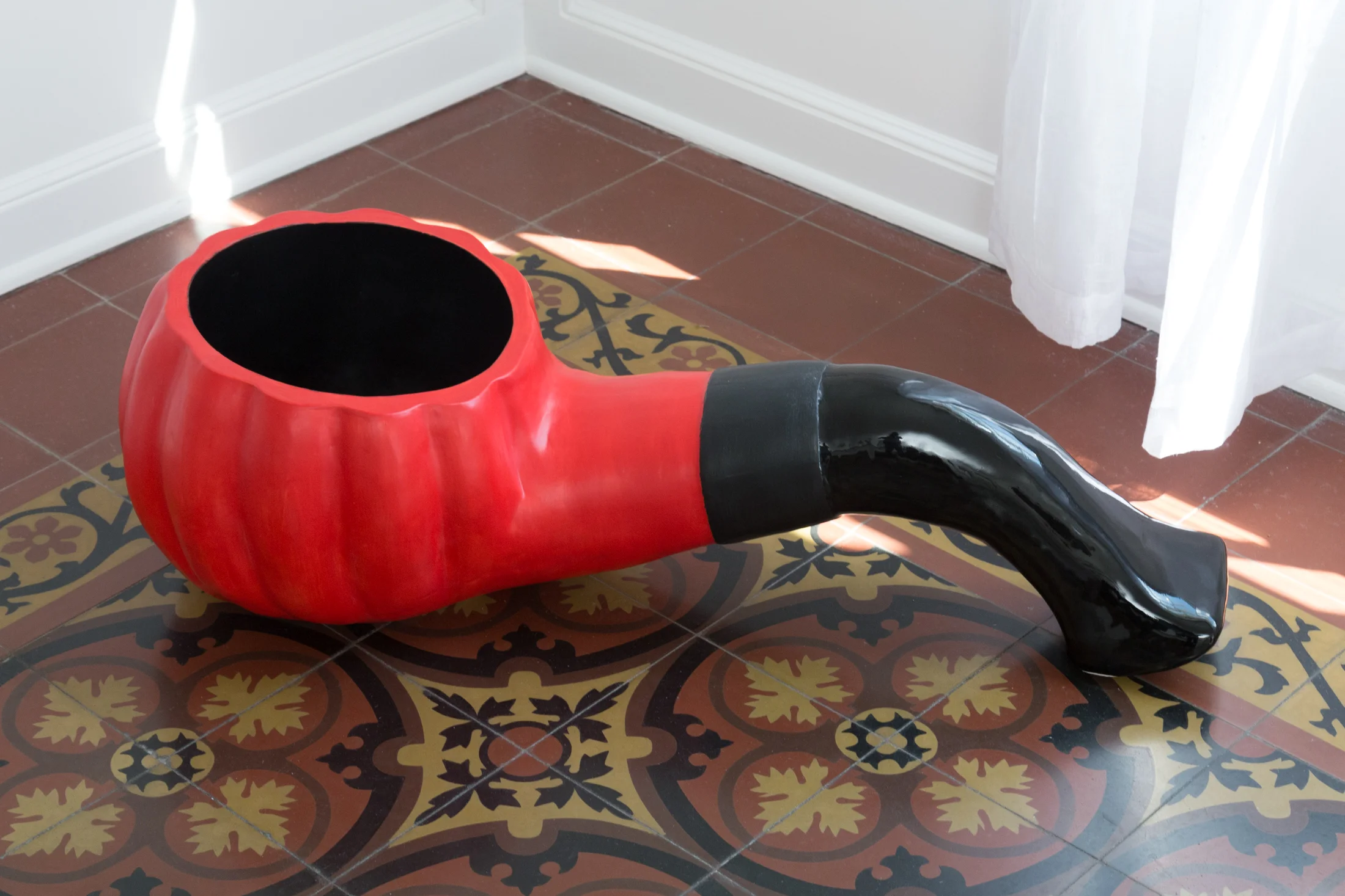Amy Bessone, Fluted Pipe 1.5, 2016. Ceramic sculpture. 38 in. x 16 in. x 11 in.