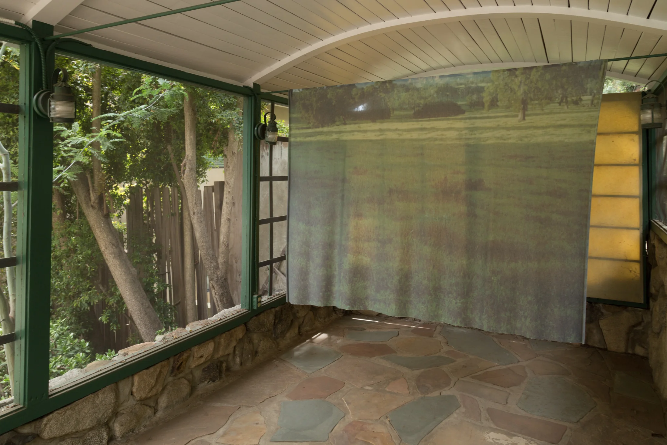 Eva Sealove, Six, 2017. Print on linen with sound component. Dimensions variable.