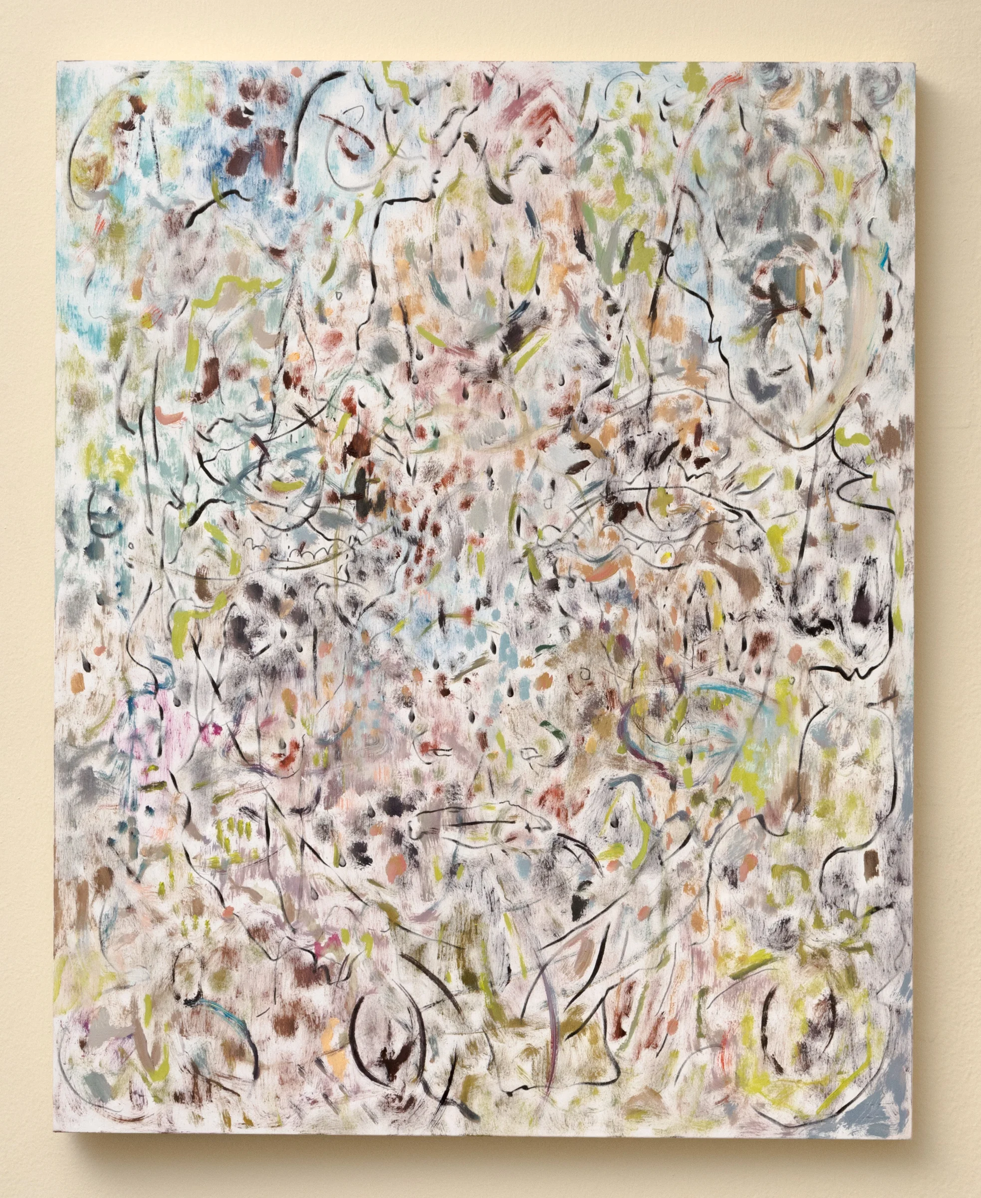BAT TIME (loose) , 2017. Oil and colored pencil on panel. 20 x 16 in.