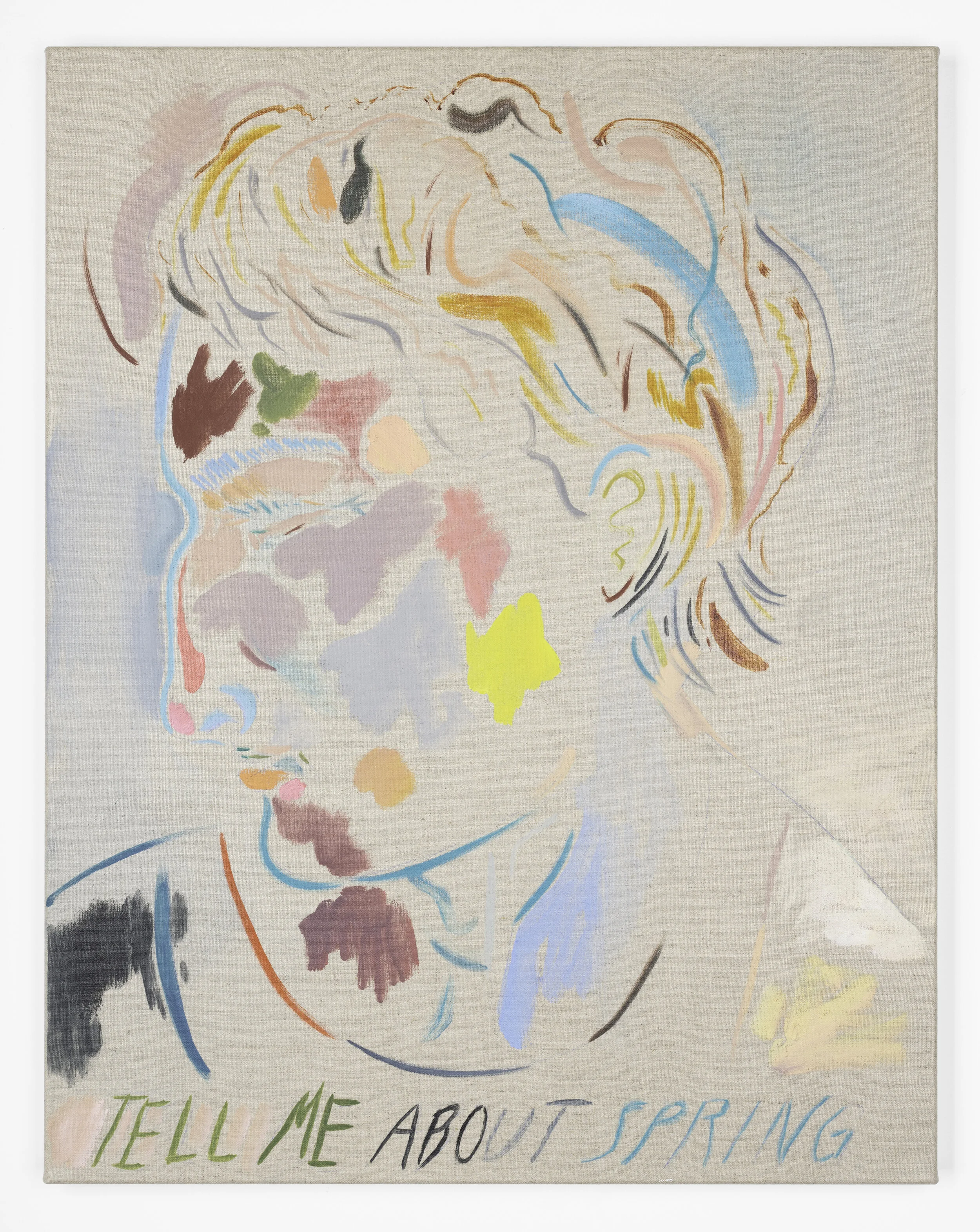 Hayley Barker, “Tell me about spring”, 2019. Oil on linen. 28 in. x 22 in. (71.12 cm. x 55.88 cm.)