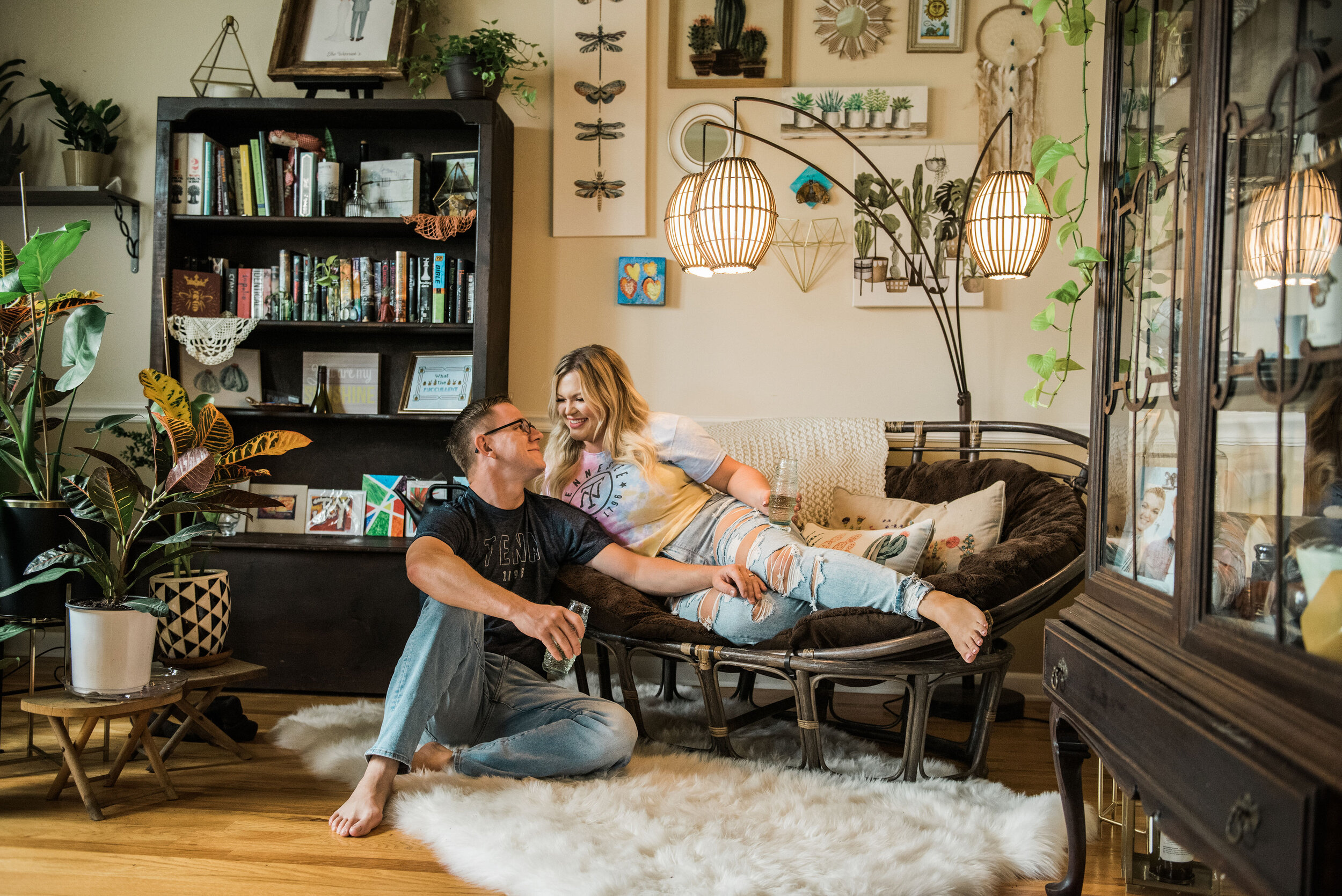  At-home engagement photography by Twila Allen of Twila’s Photography 