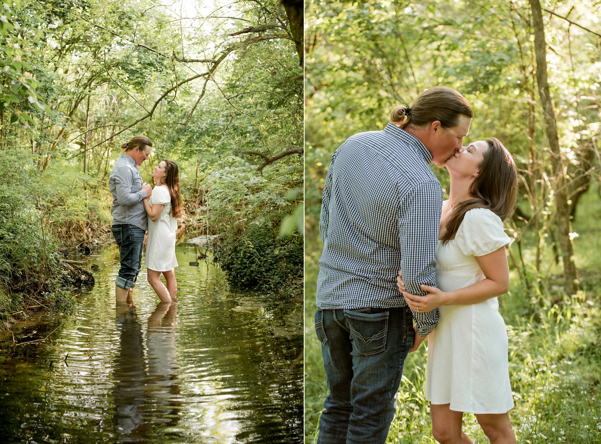 engagement photo in a stream