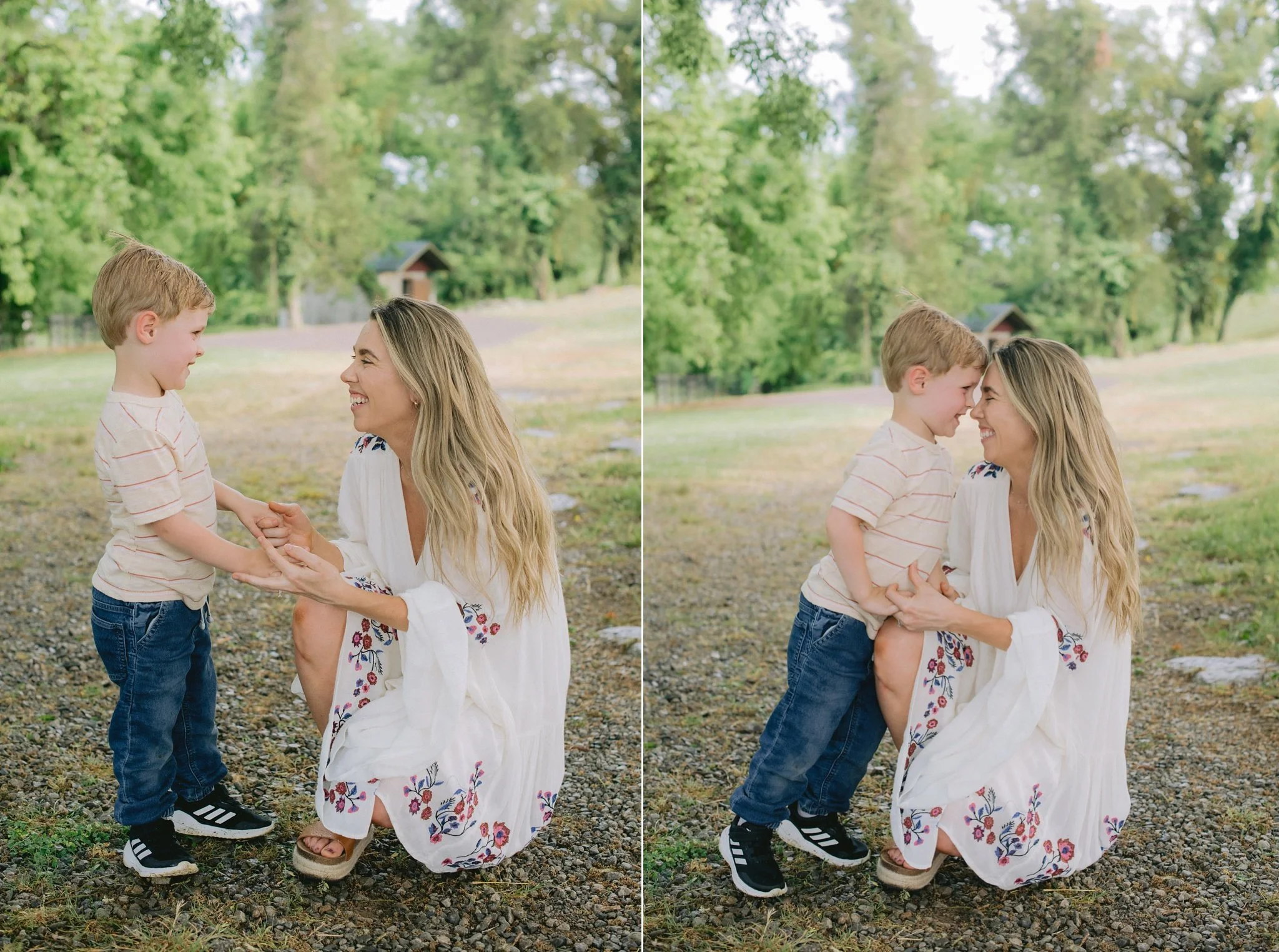 Mother and son portrait