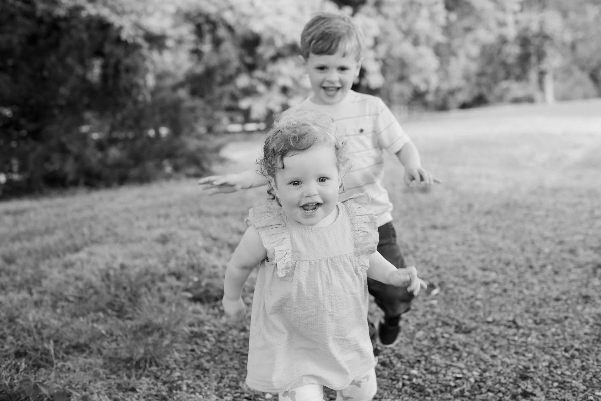 Black and white family session