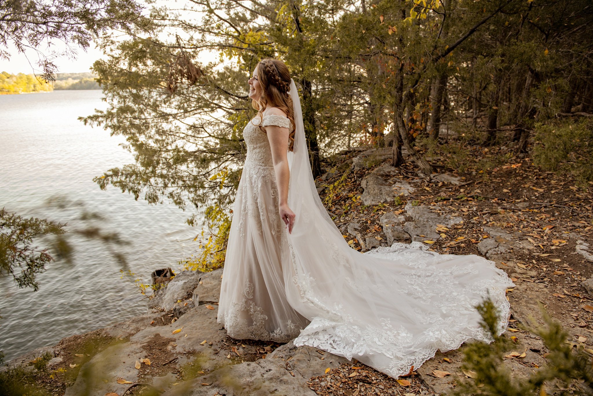 nashville bridal session near lake
