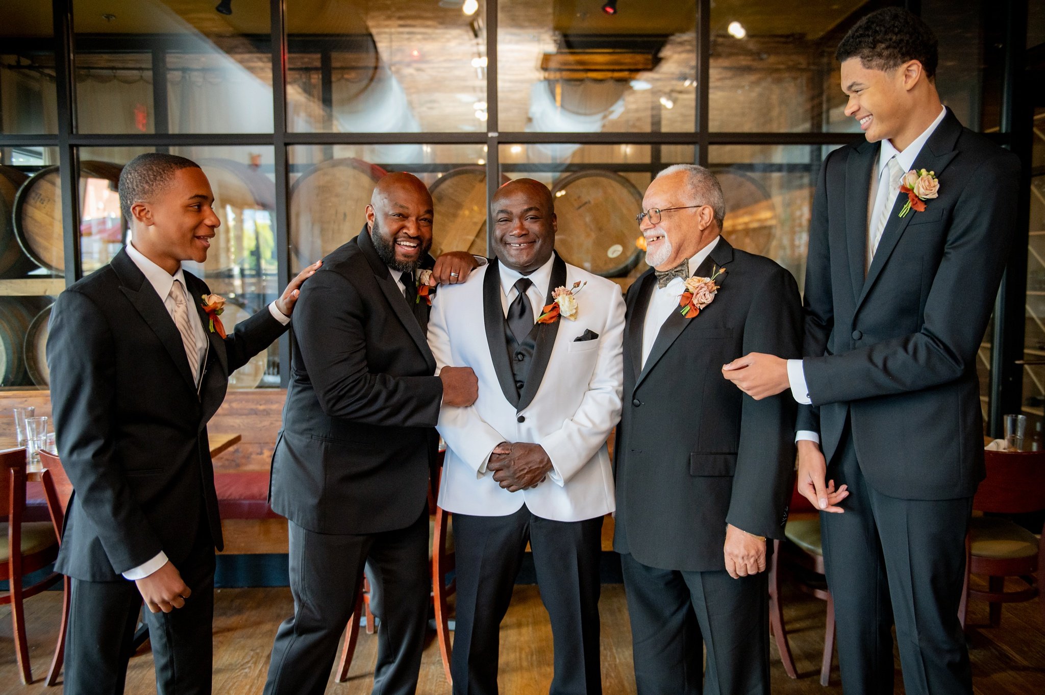 groomsmen at city winery nashville wedding
