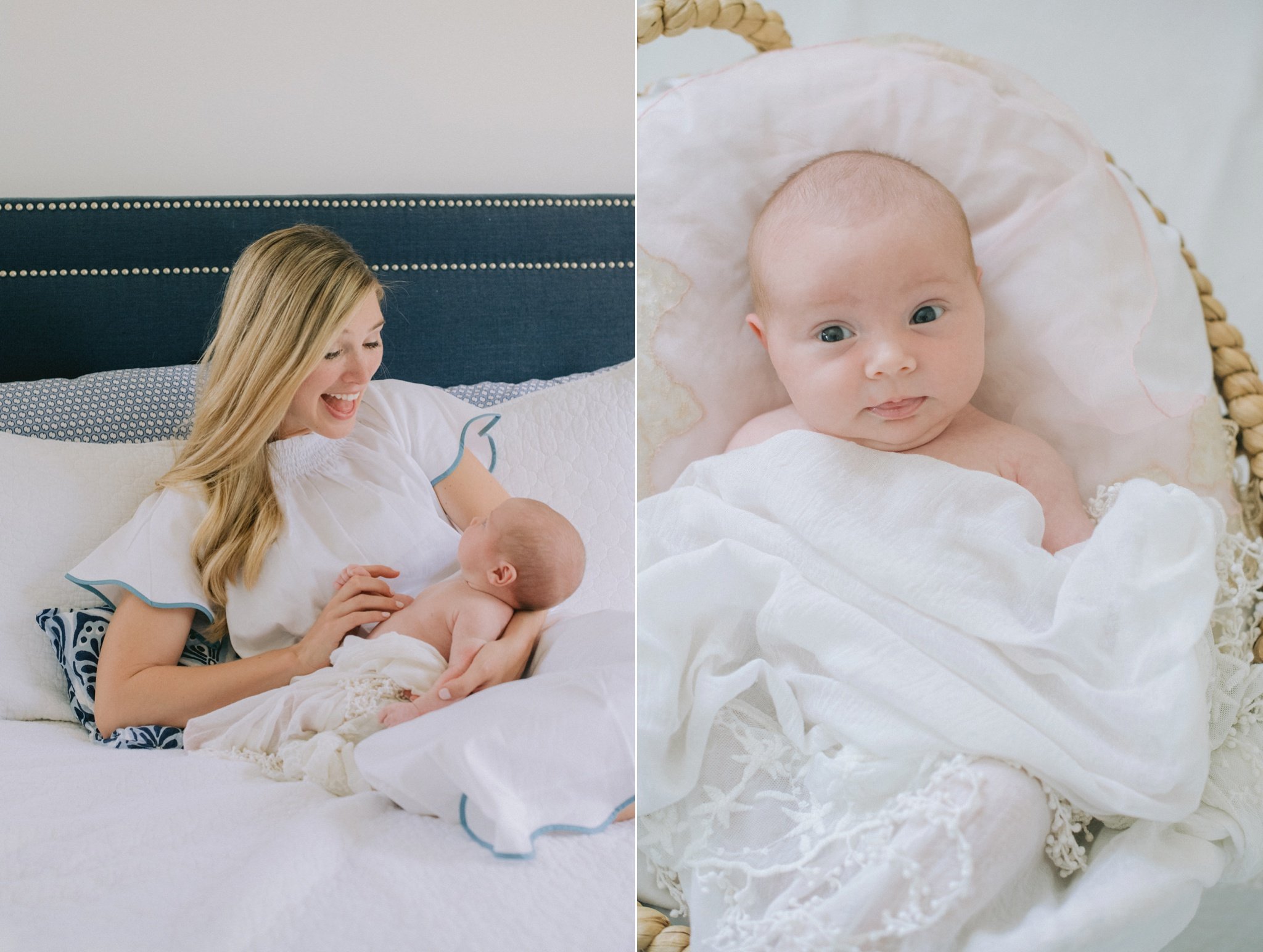 newborn and mama in bed