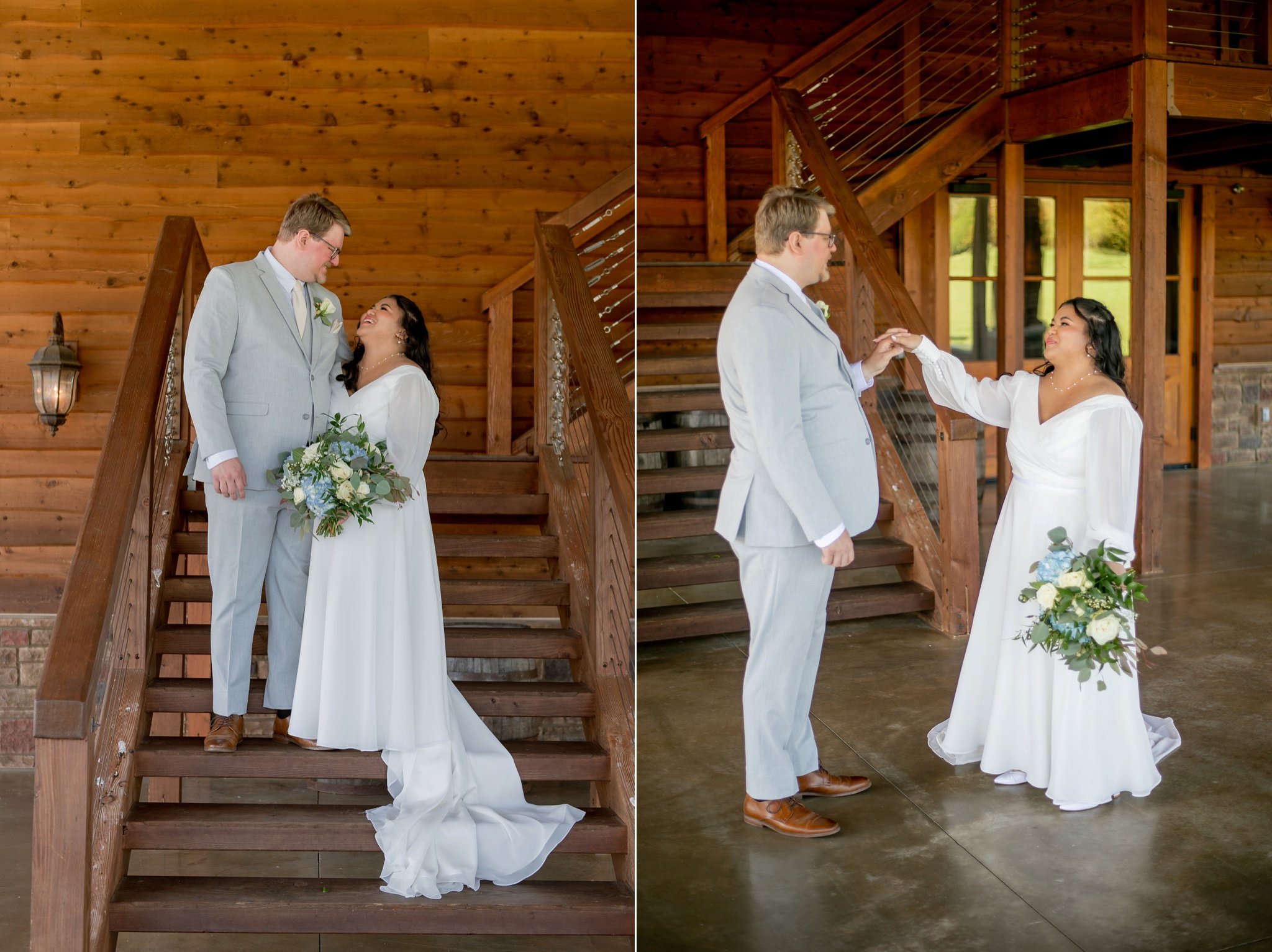 bride and groom at sycamore farms