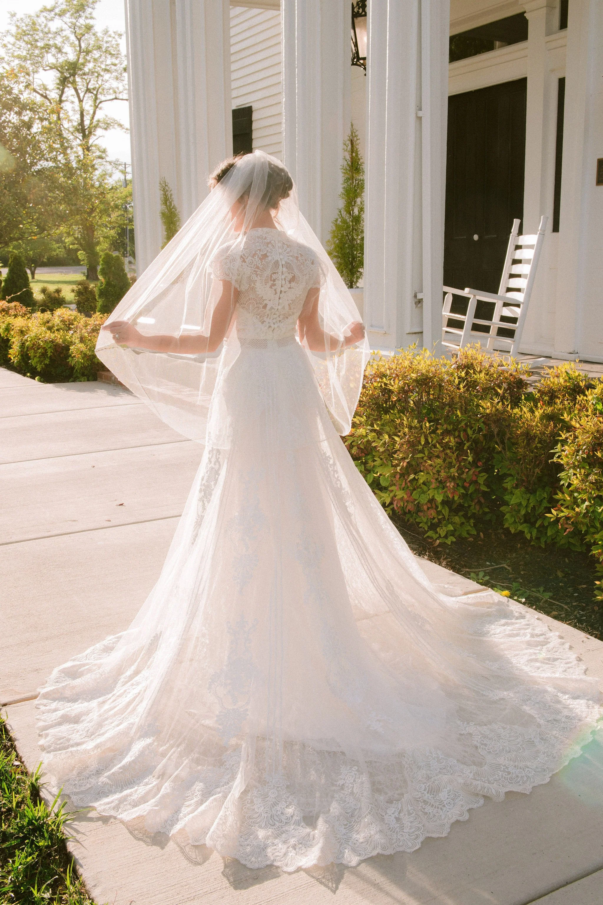 bridal portraits in the sunlight