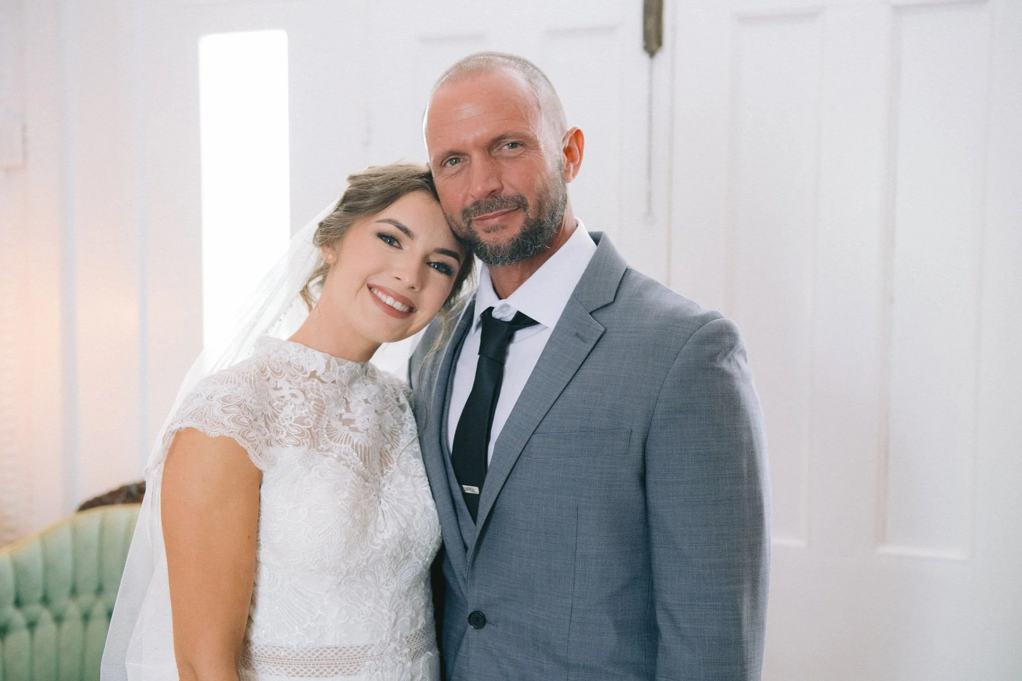 bride and father of the bride portrait
