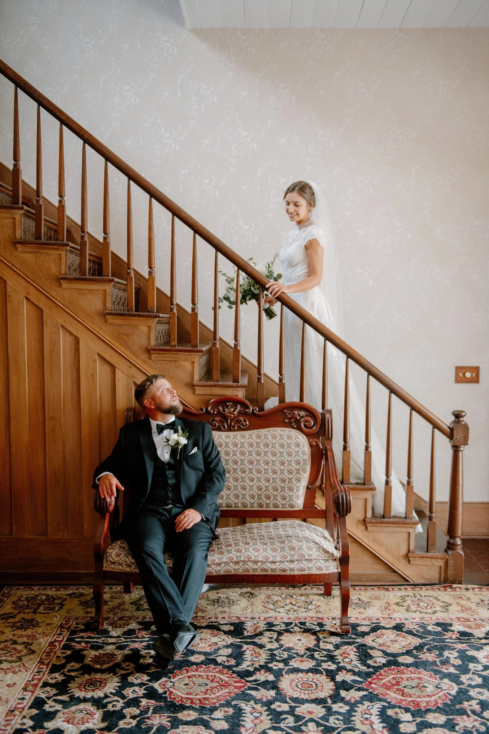 portrait on the staircase at Macca Villa