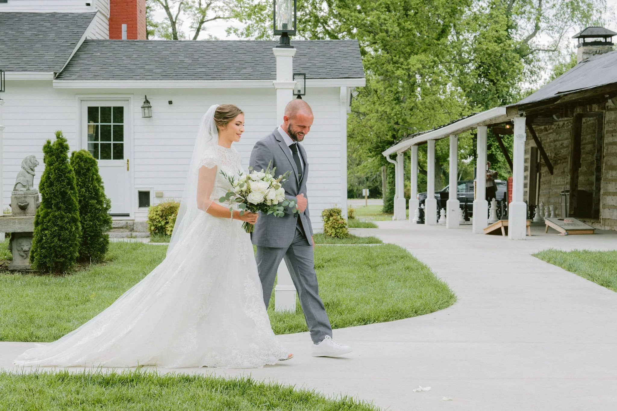 wedding processional at Macca Villa