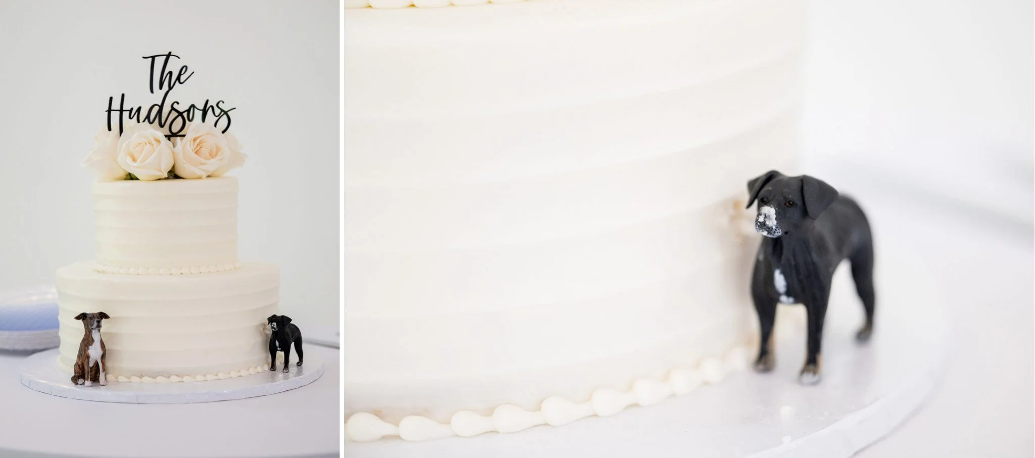 wedding cake with dogs