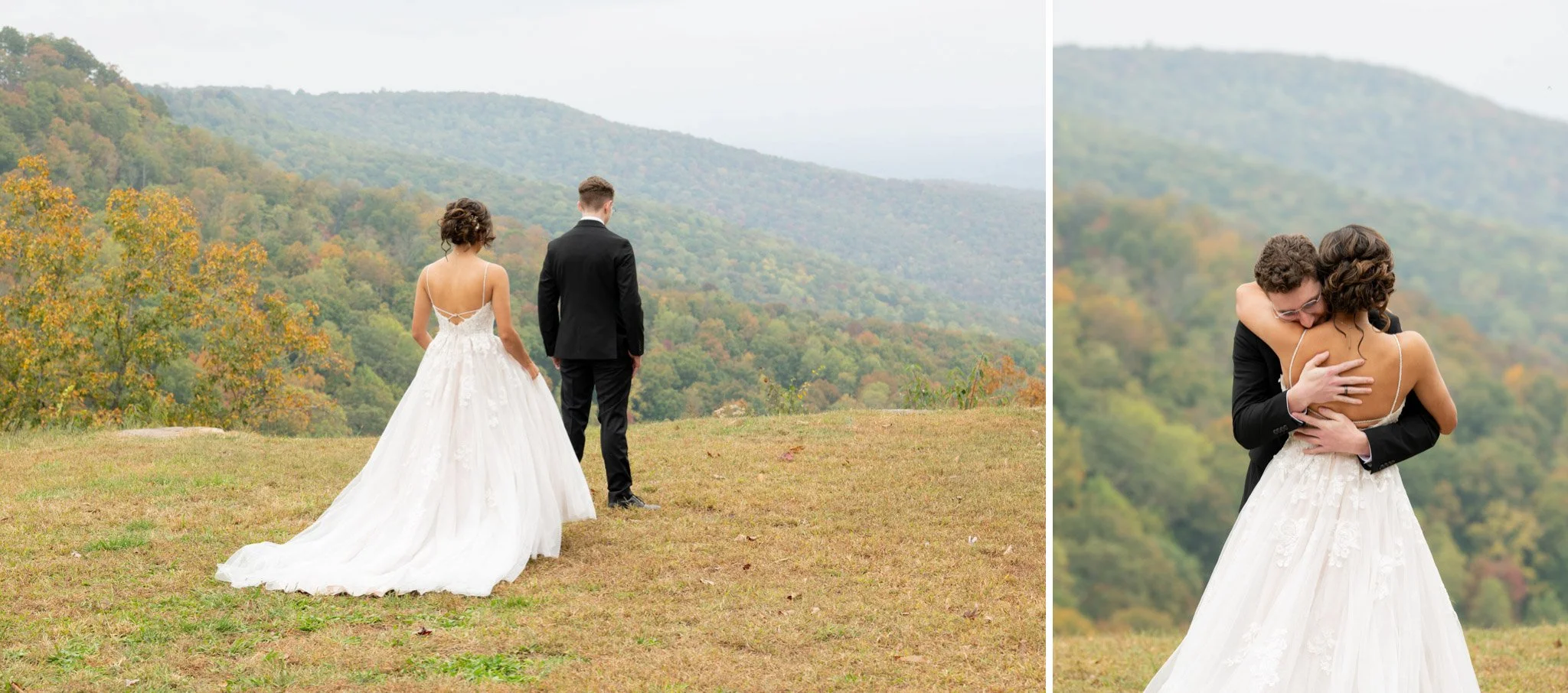 first look at fall wedding in alabama