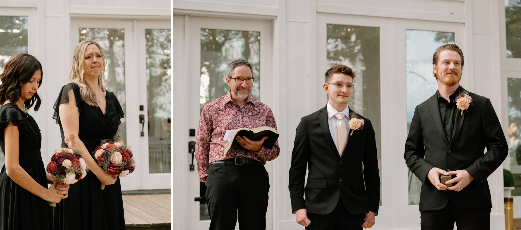 groom watching bride during processional