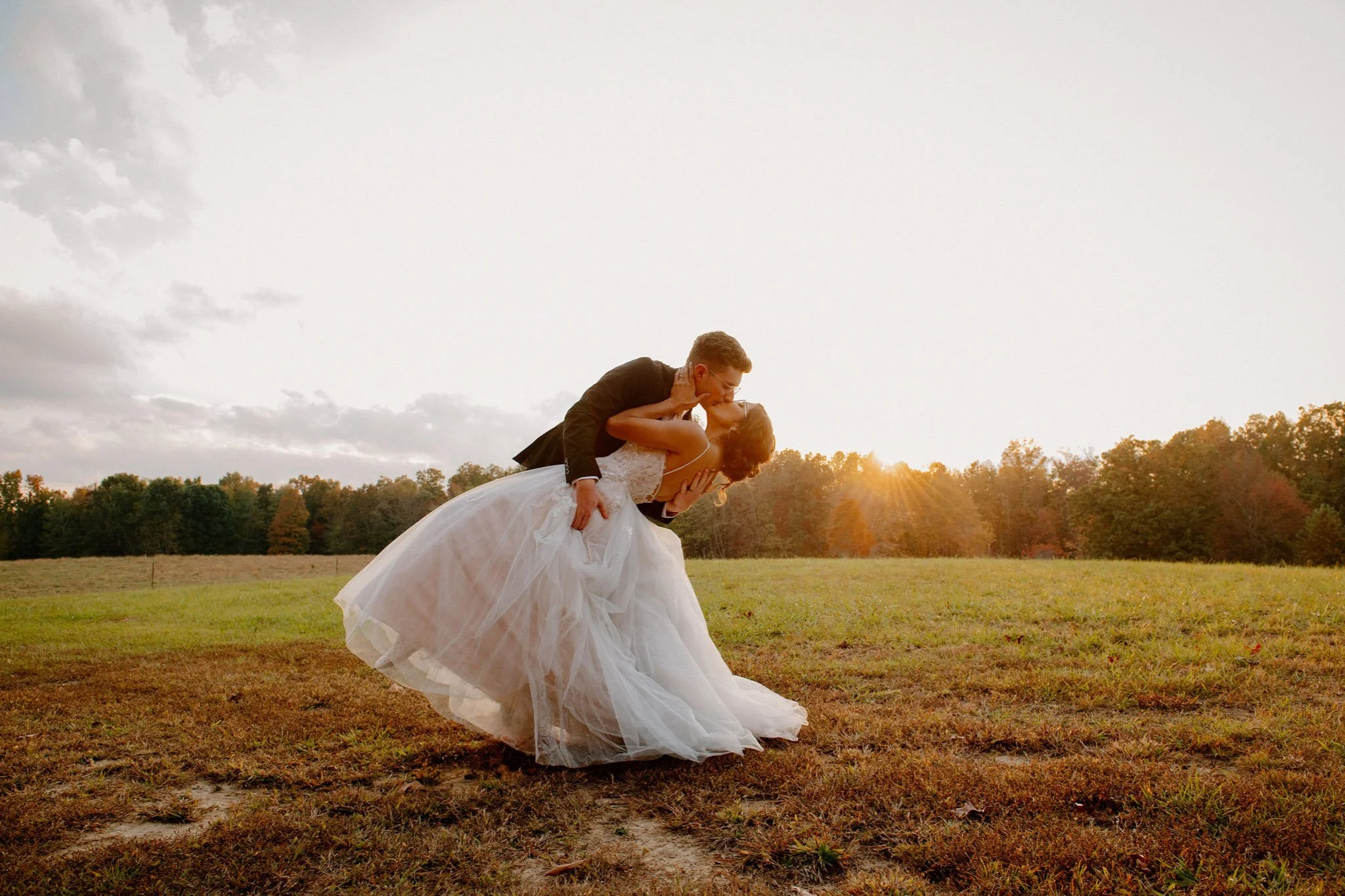fall bride and groom portraits