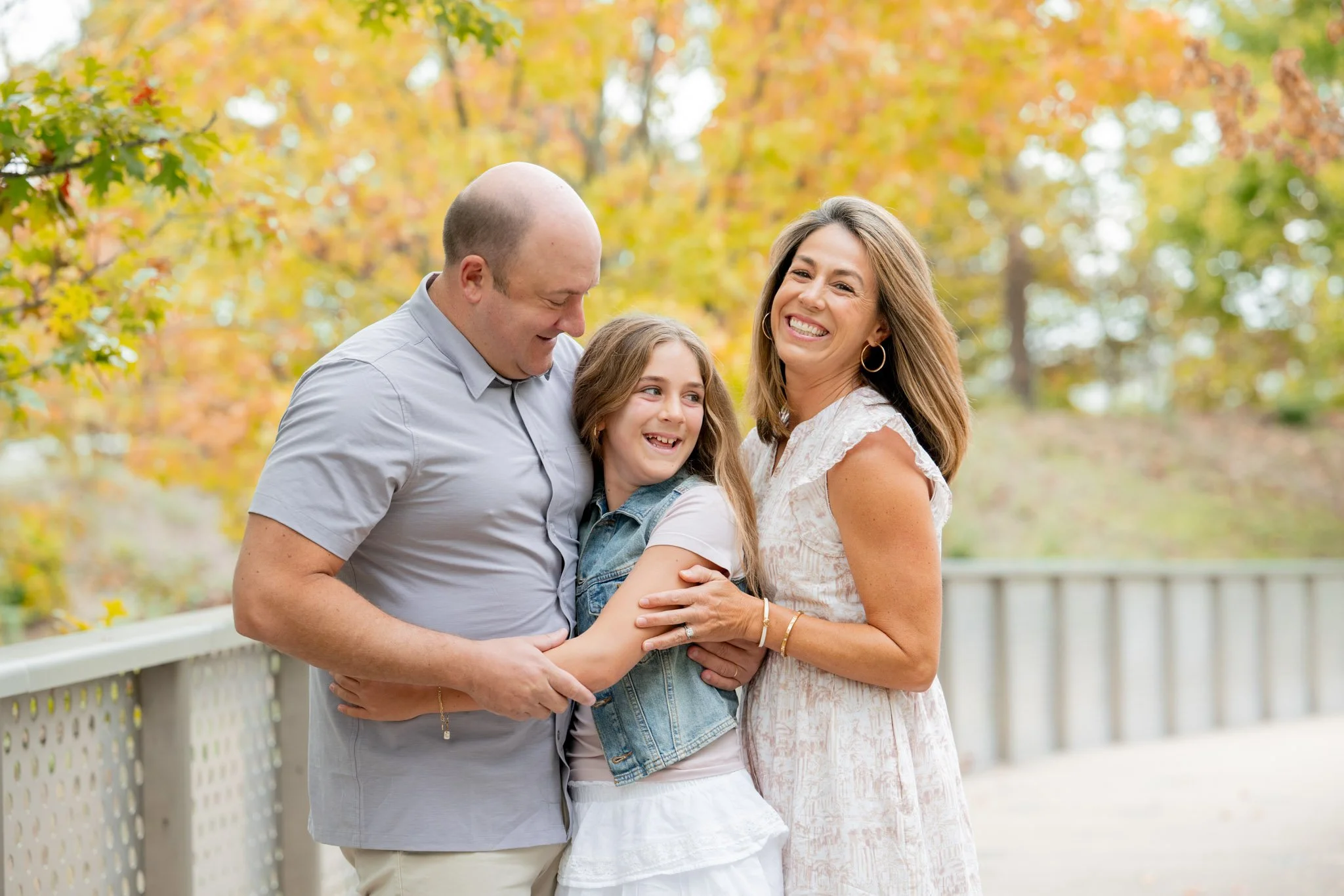 Candid family portrait taken in Nashville in the fall