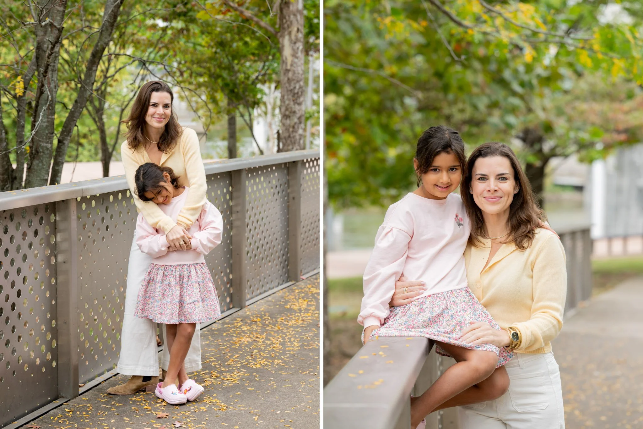 woman posing with her young daughter during nashville photo session