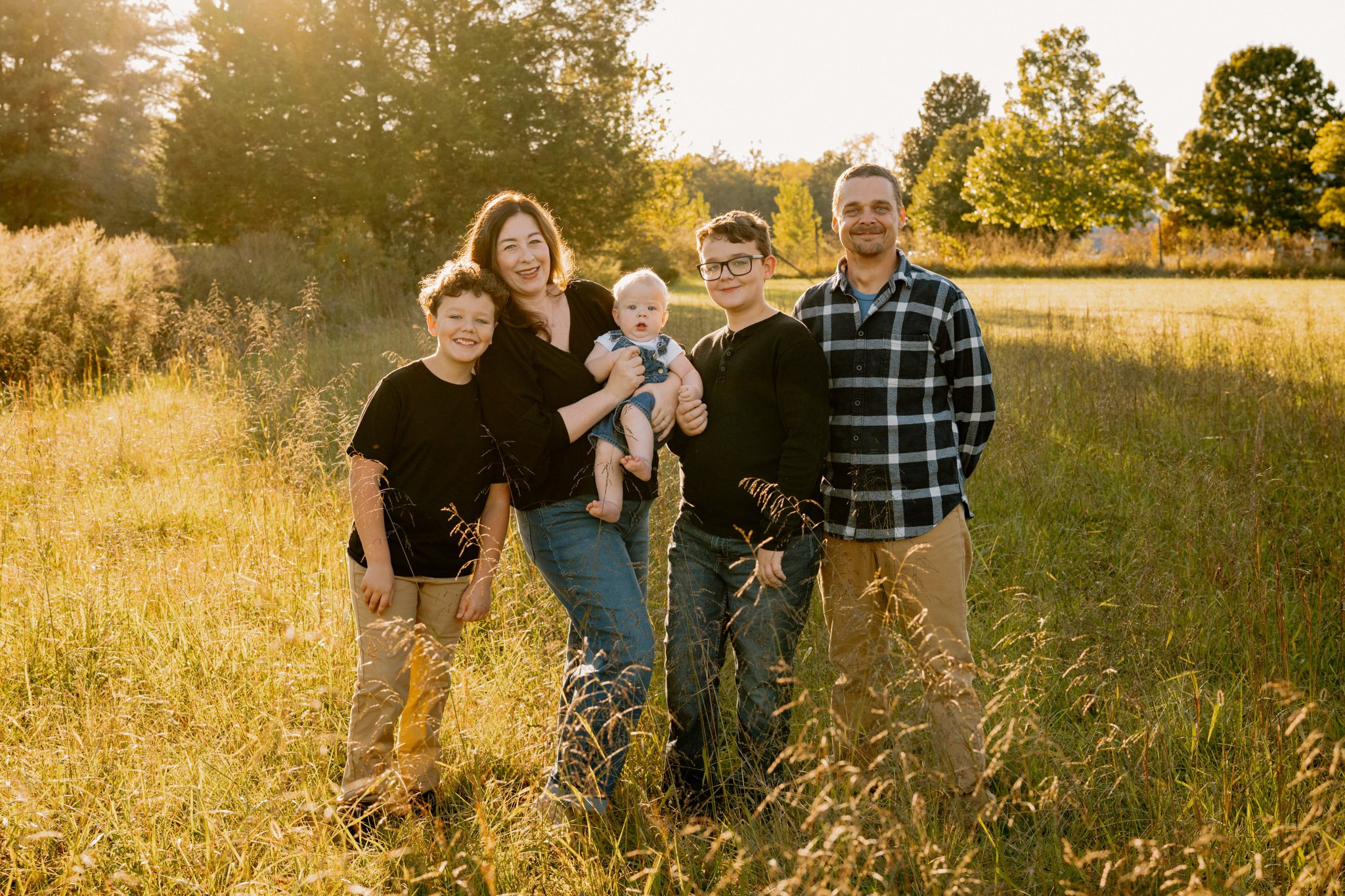 Fall family session in Nashville during golden hour
