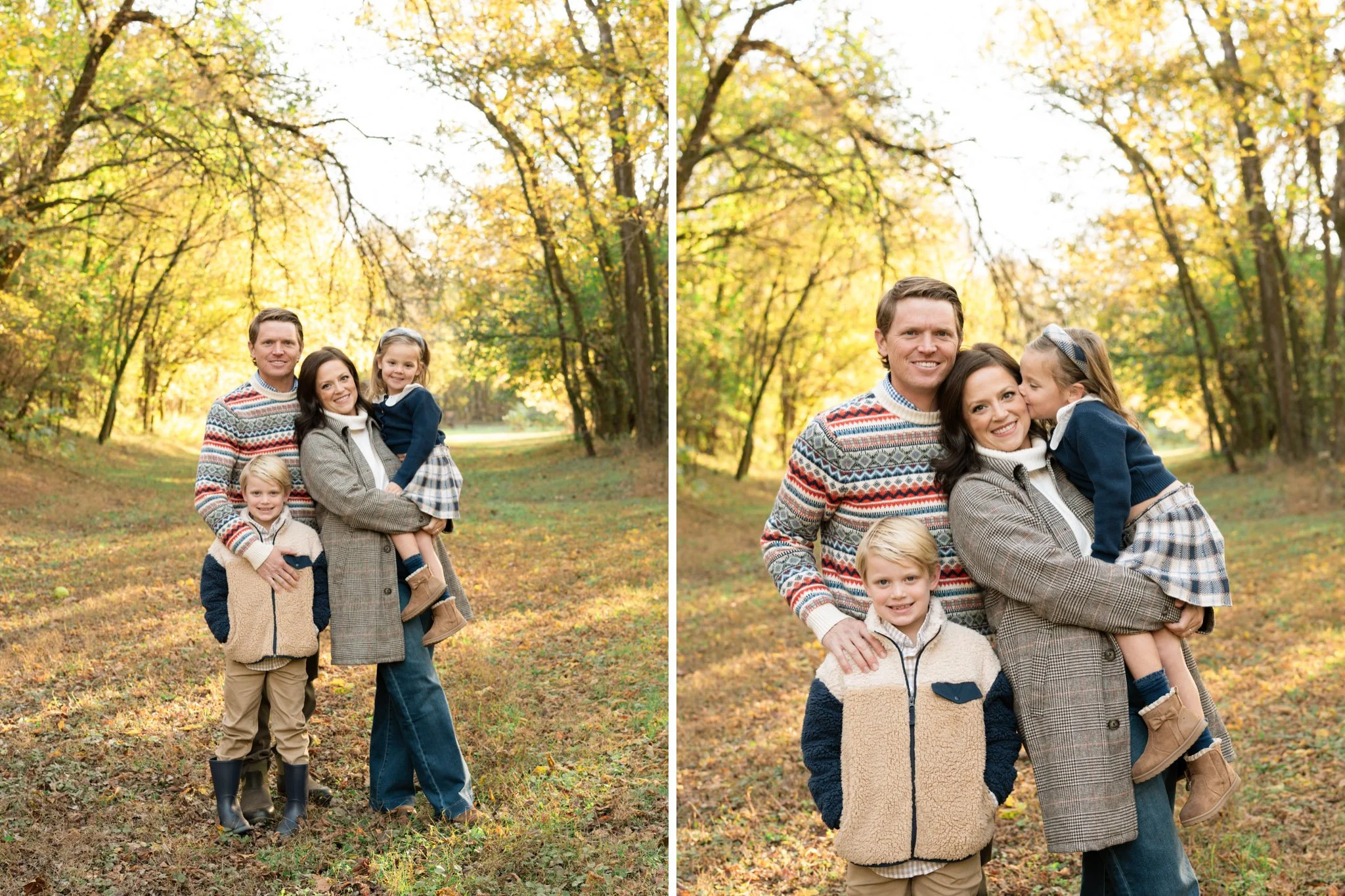 fall family photos taken in natural Tennessee setting