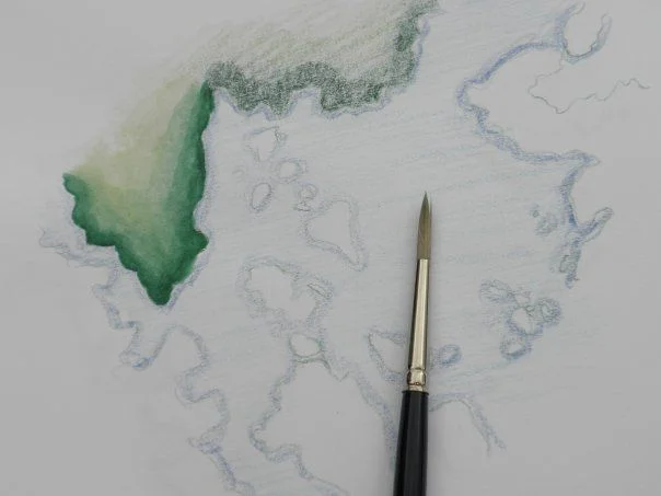 Our first traffic pattern in progress. This was painted by Amanda Sherrington while she was coaching with us that first year in 2009 in Minett.