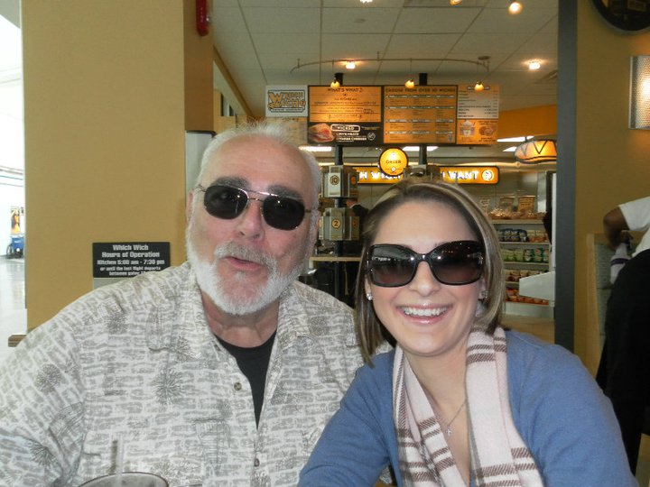 Grandpa and I looking cool in the airport before heading home to AZ