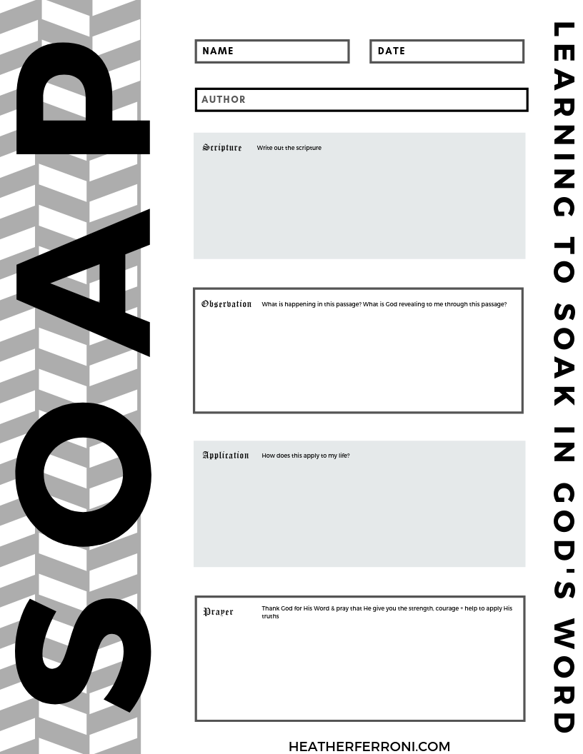 SOAP Bible Study Worksheet — Heather Ferroni