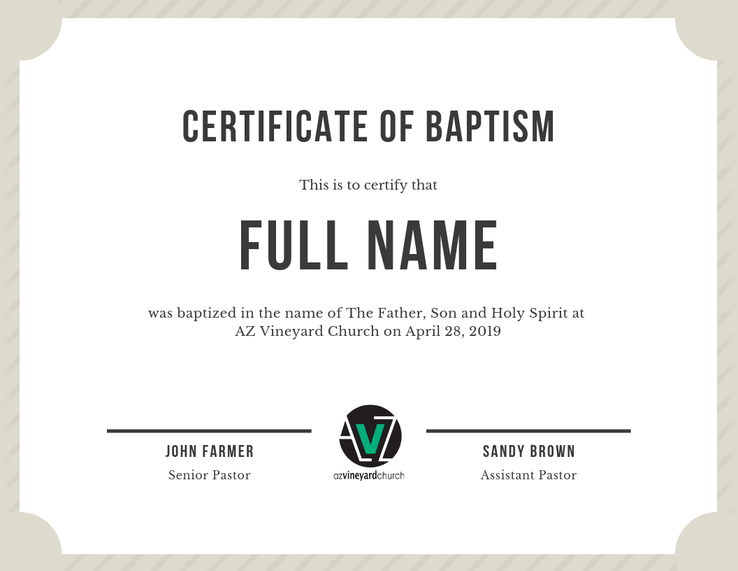 Baptism Certificate