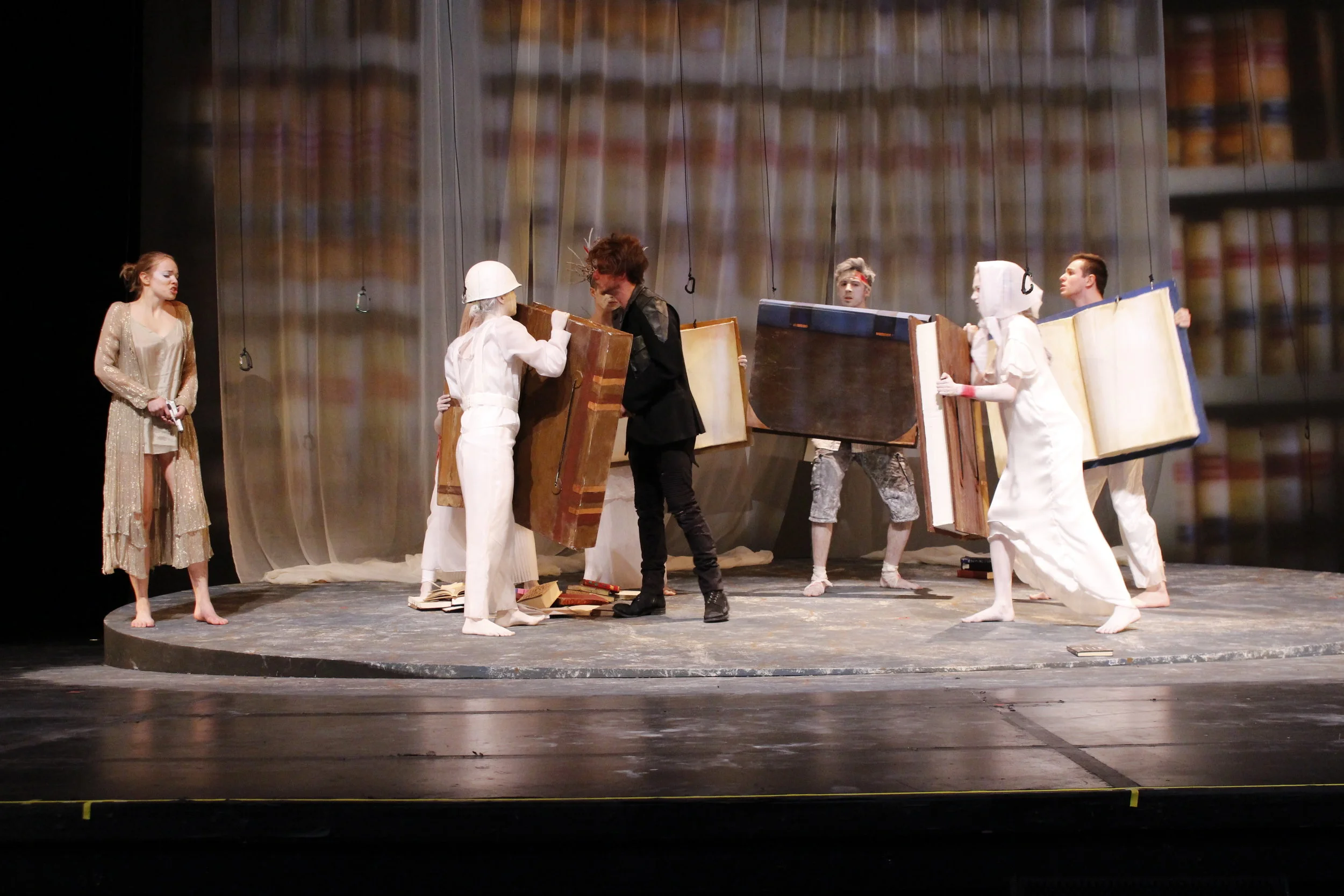 Cornered by ghosts with books