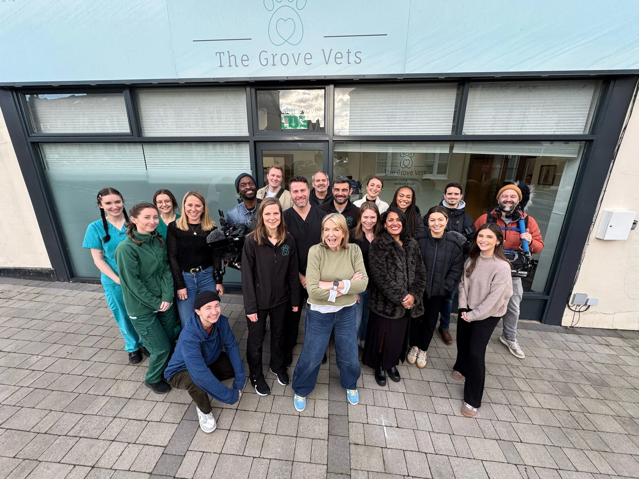 The team behind Fern Britton: Inside the Vets (ITV), following the daily trials and tribulations inside The Grove vets in Henleaze, Bristol, 2025.