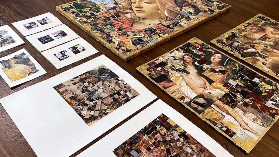 Group of collage work