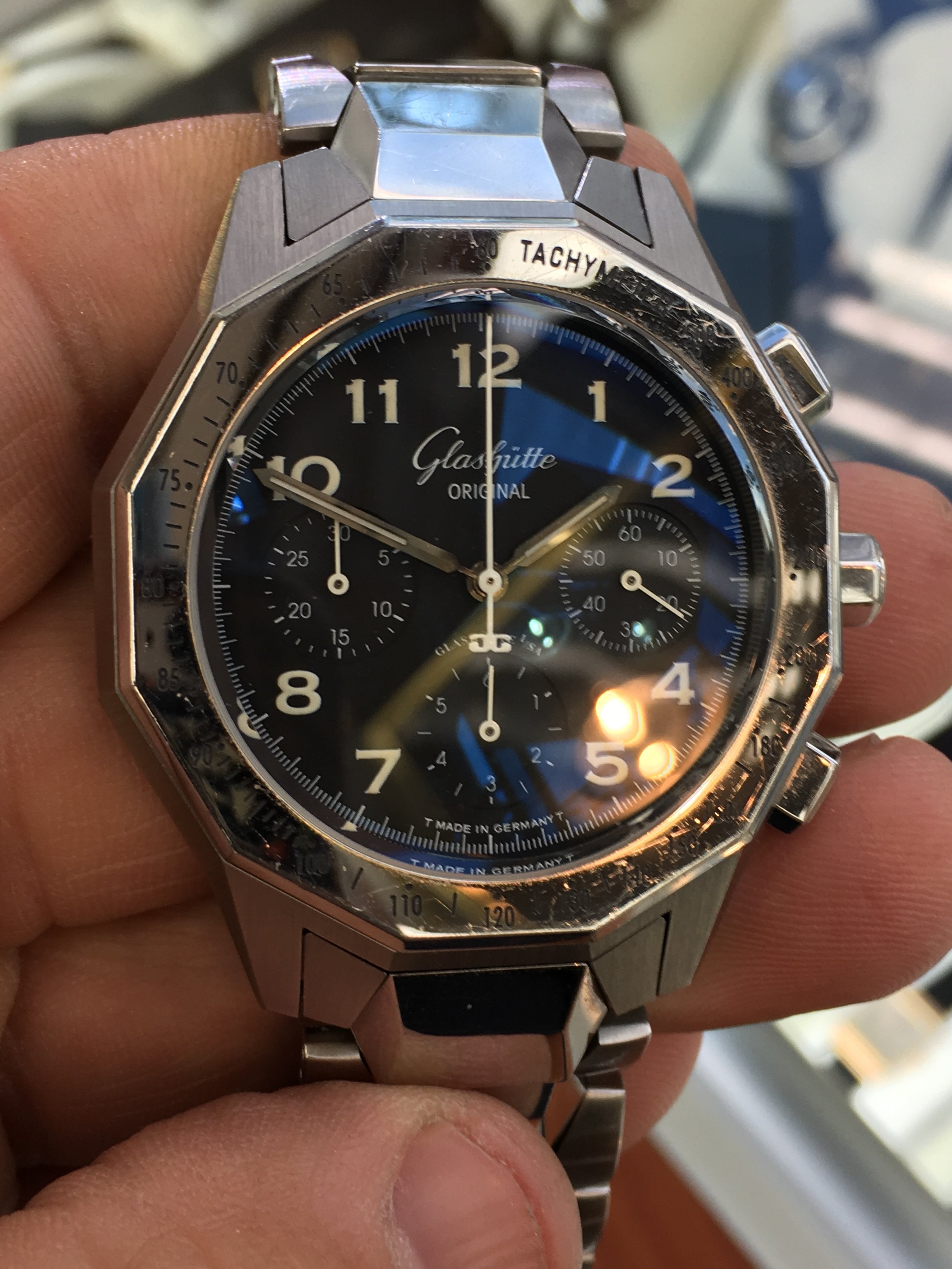 Glashutte Chronograph Automatic. R. Wolf Fine Jewelry &amp; Watches. Dial