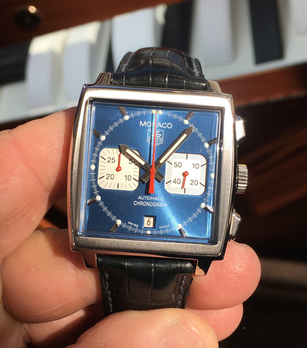 TAG Heuer Monaco Steve McQueen Cronograph Automatic blue dial — R Wolf Fine  Jewelers