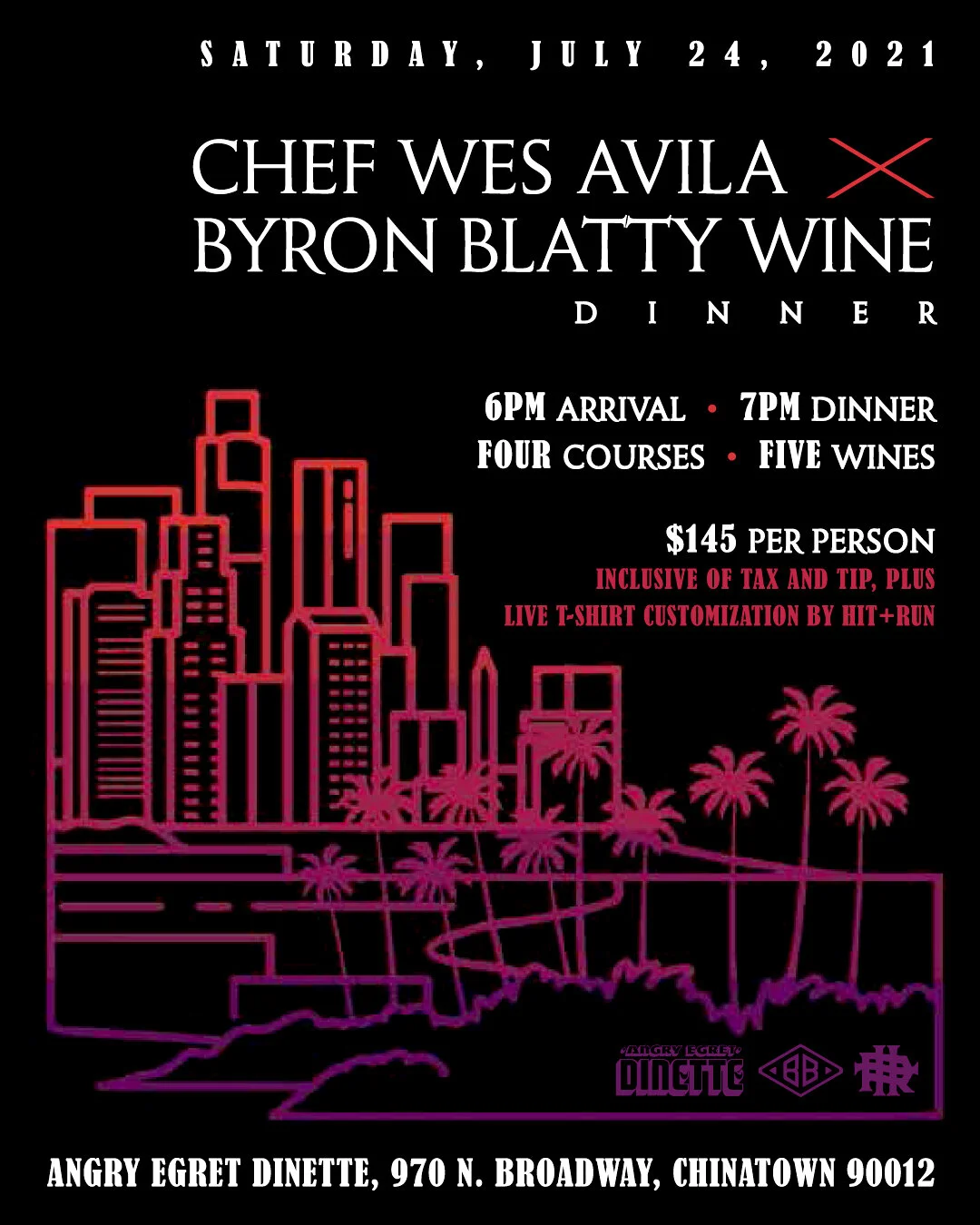 Wine Dinner with Wes Avila & Byron Blatty Wines