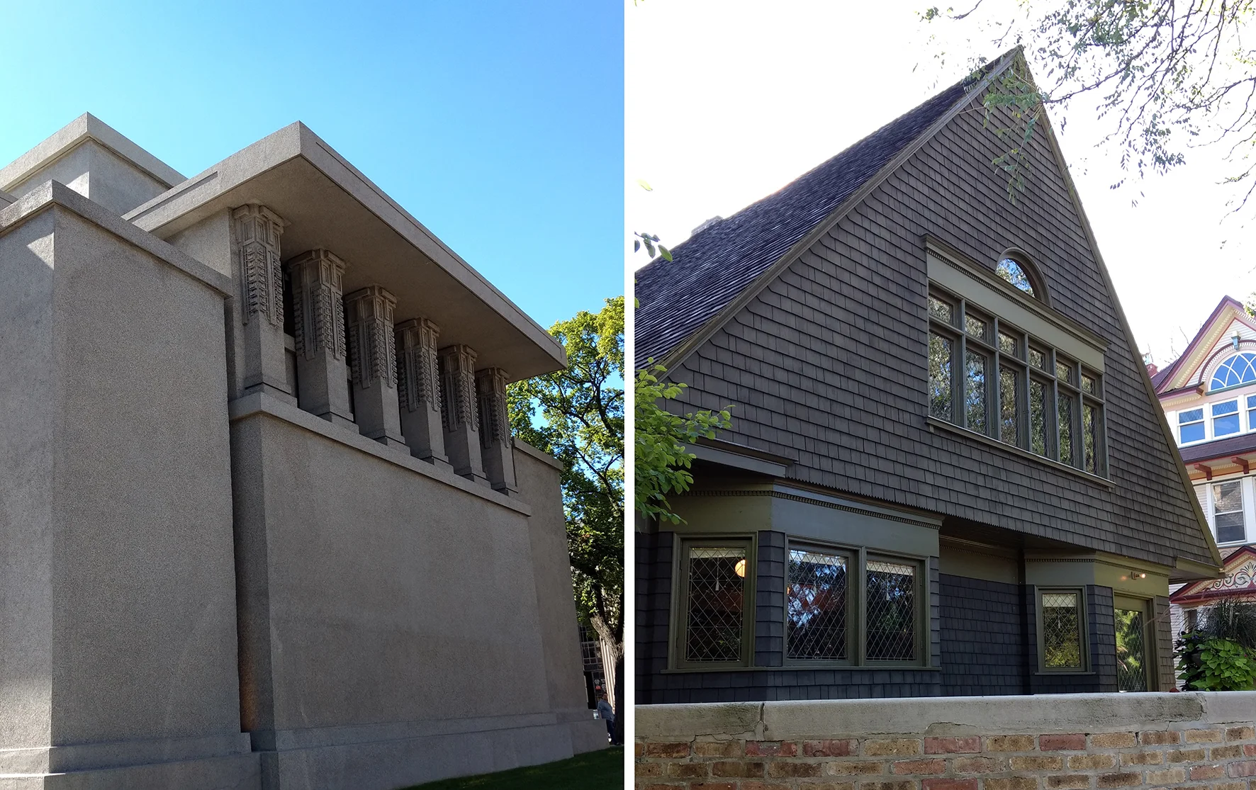 Frank Lloyd Wright works are prolific throughout Oak Park – the highlights being the iconic Unity Temple and his own home and studio (just a block away from each other)