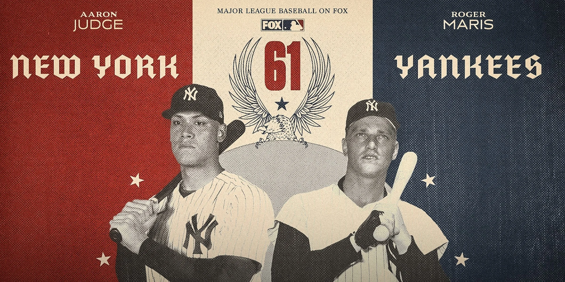 Chasing Maris key art: Aaron Judge and Roger Maris in a 1961-style Yankees design, built around the number 61.