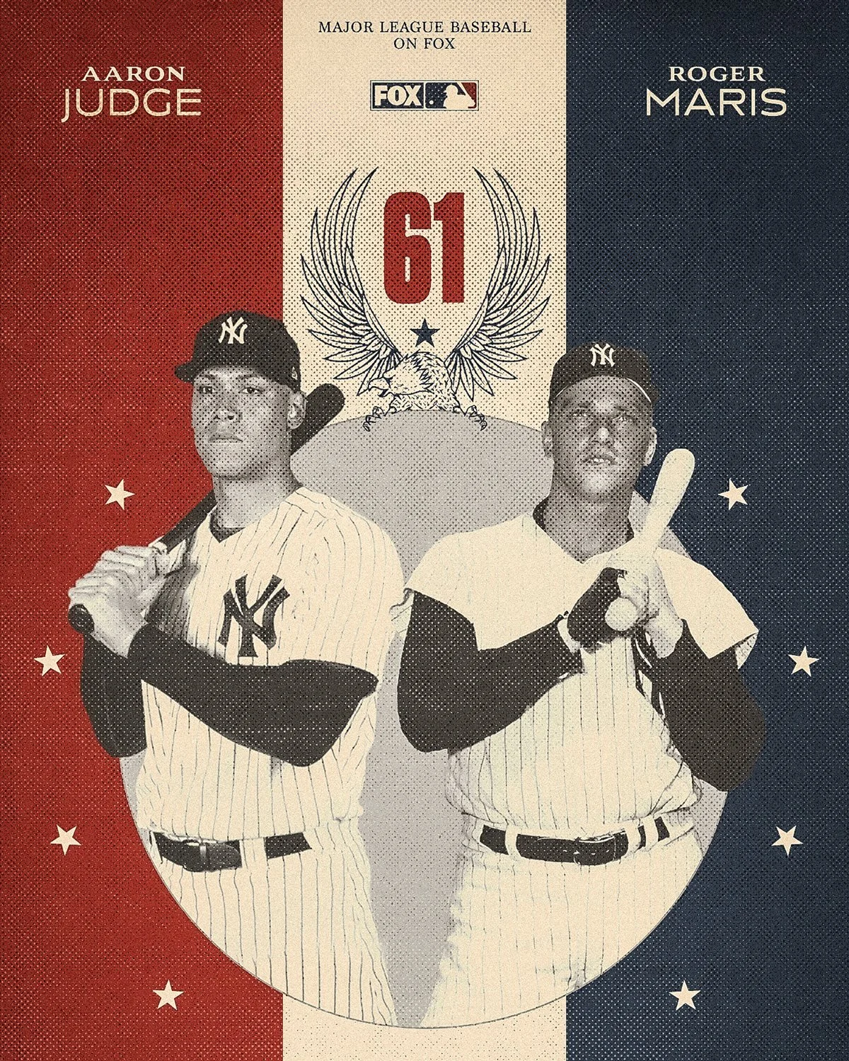Chasing Maris key art: Aaron Judge and Roger Maris in a 1961-style Yankees design, built around the number 61.